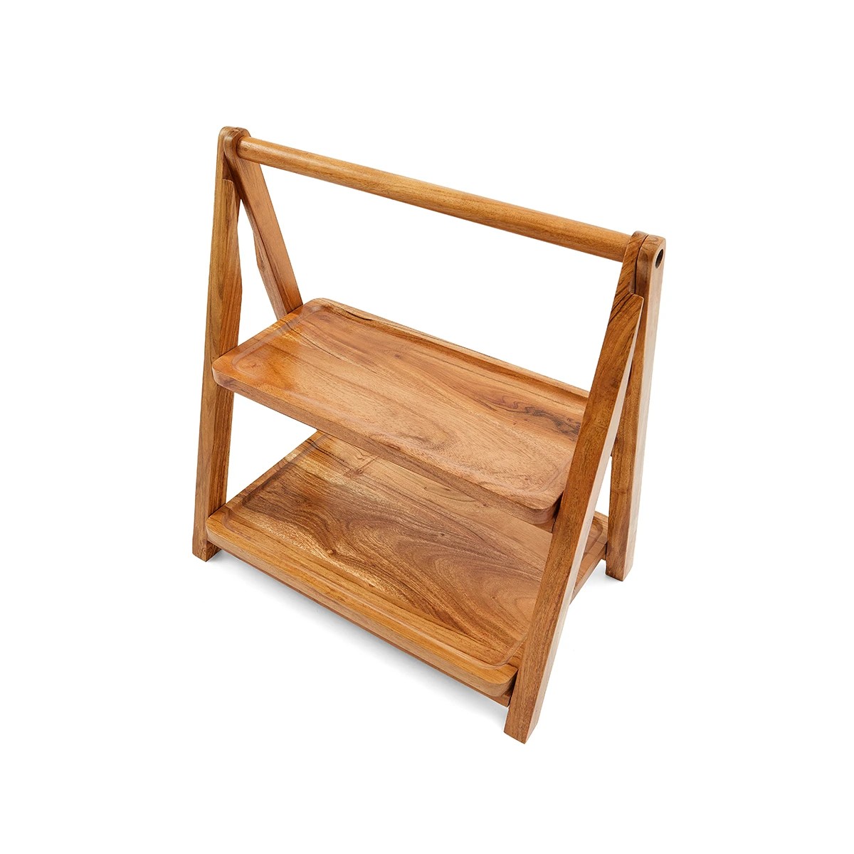 5 2 Tier Acacia Serving Stand, 5 of 10