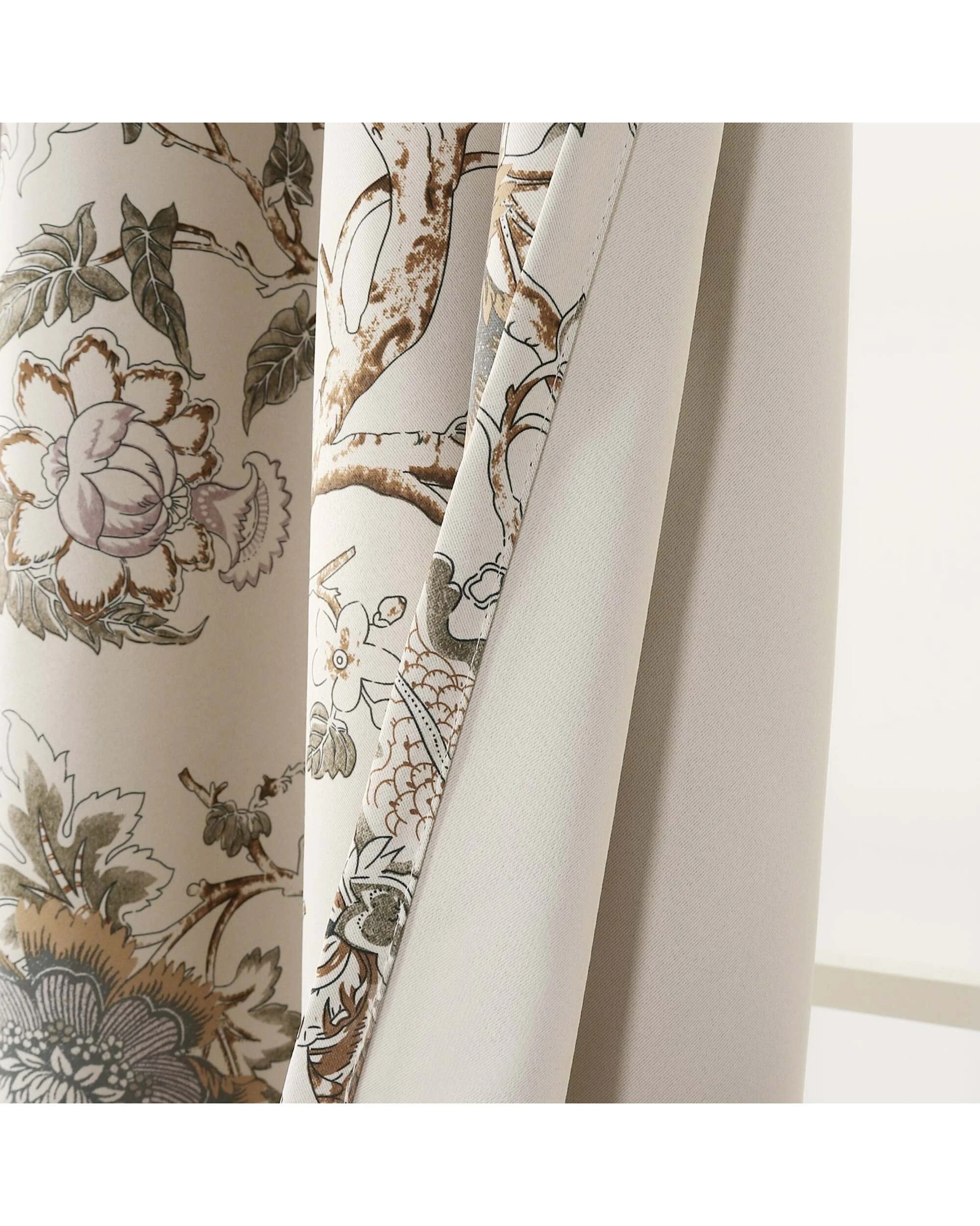 Smarcute Blockout Classic Floral Grommet Curtain - 2X 132x46cm - Multi ...