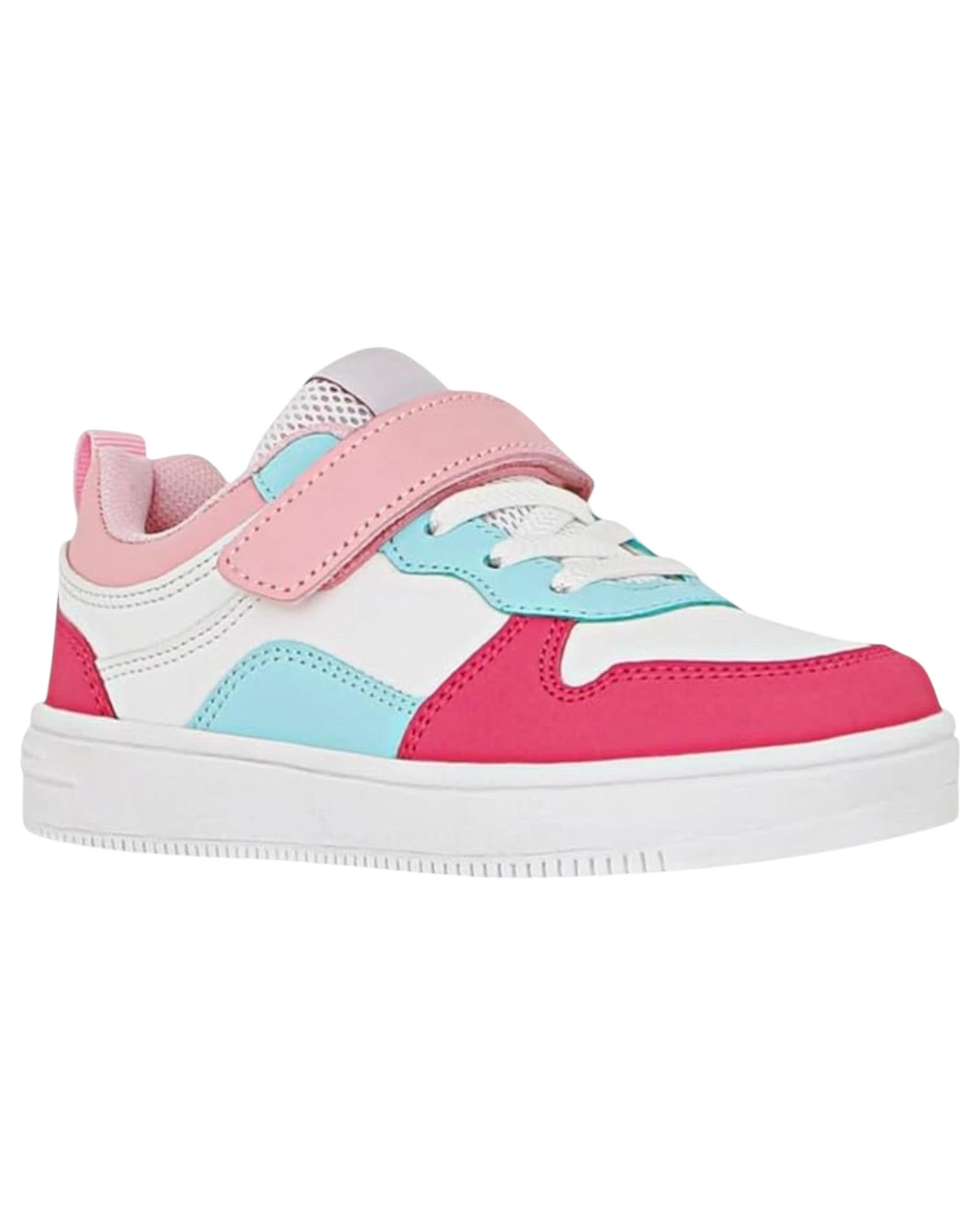 1 Grosby Hoop G Pink/ White/ Blue Girls Kids Sneakers Velcro Shoes PINK/WHITE/BLUE, 1 of 4