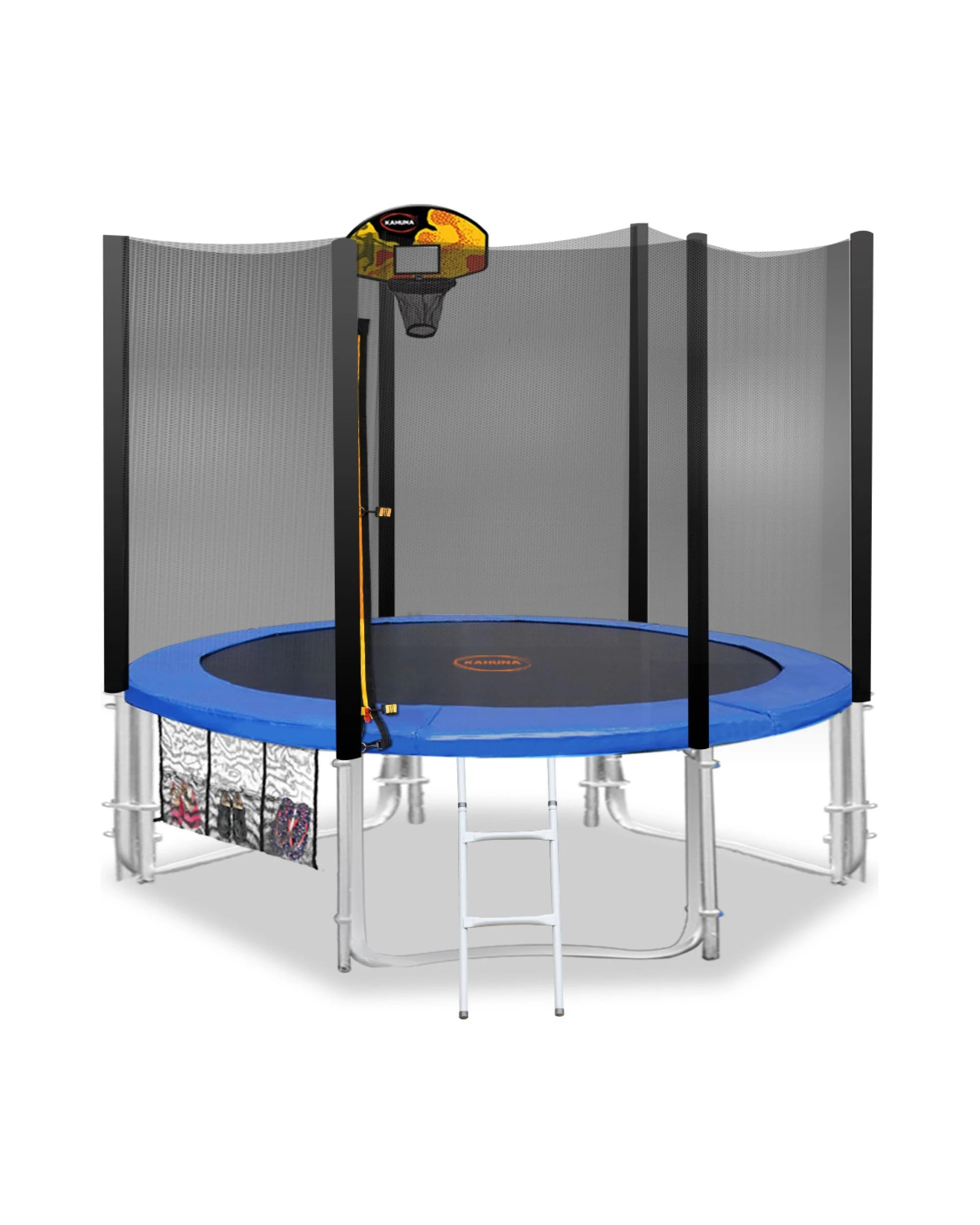 1 Kahuna Blizzard 8 ft Trampoline Blue with Basketball Set, 1 of 10