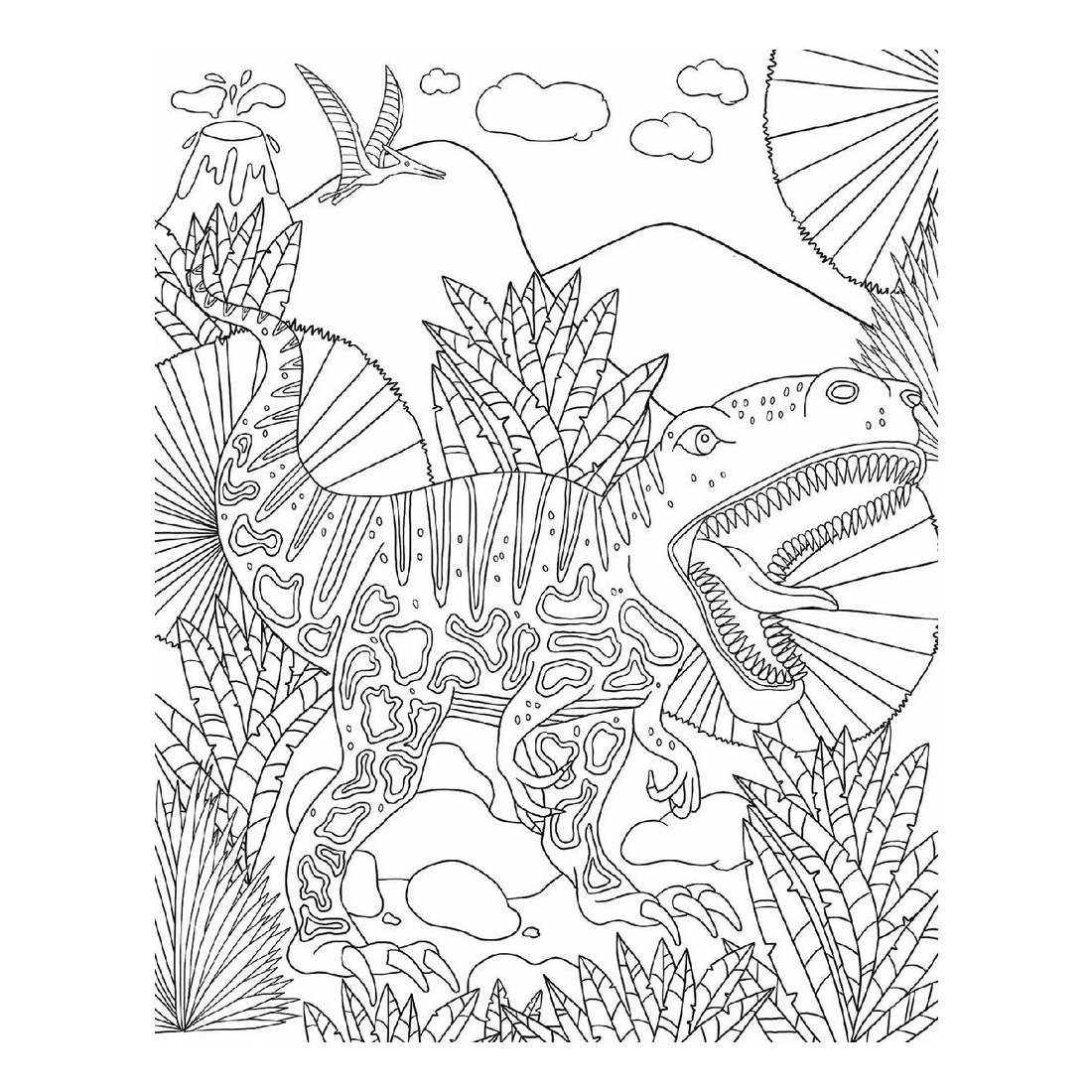 2 Colour-Your-Own Gallery Wall Art Colouring Book Dinosaurs, 2 of 3