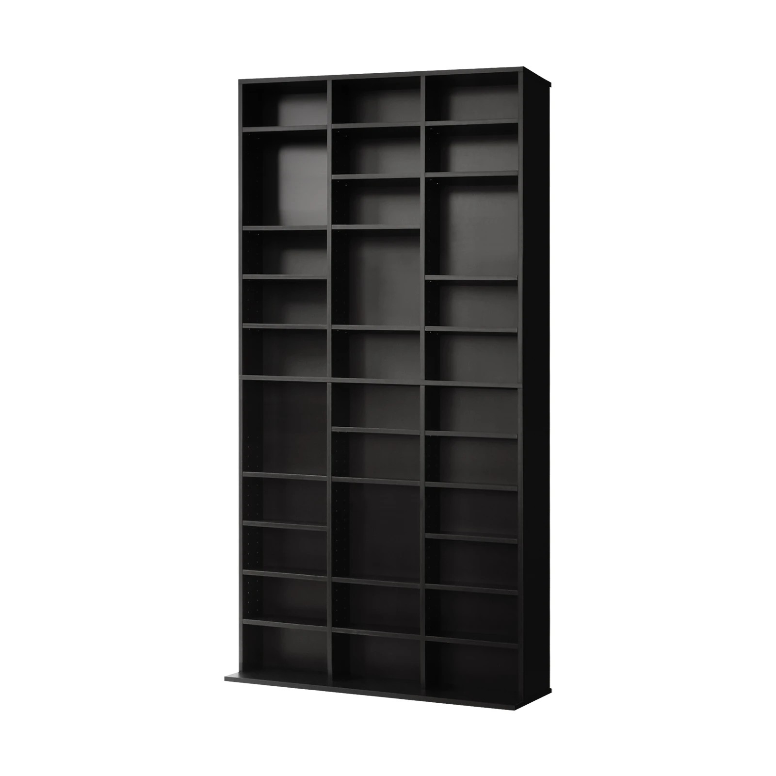 1 Oikiture Bookshelf Display Shelf Bookcase Cd Dvd Storage Media Rack Stand
 - Black, 1 of 9