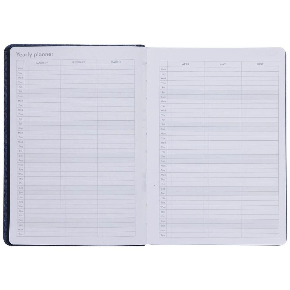 3 Otto A5 Recycled Day to Page Undated Diary Navy, 3 of 6