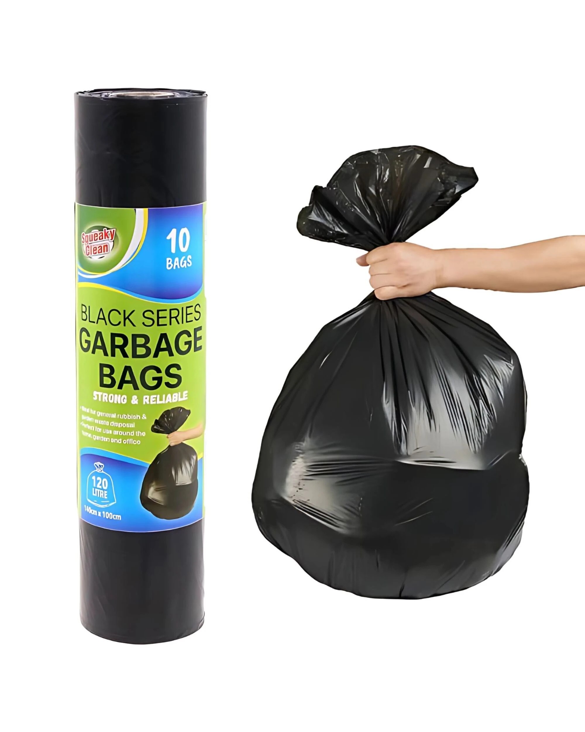 1 Durmaz Garbage Bags 120L Pack of 10 - Black, 1 of 1