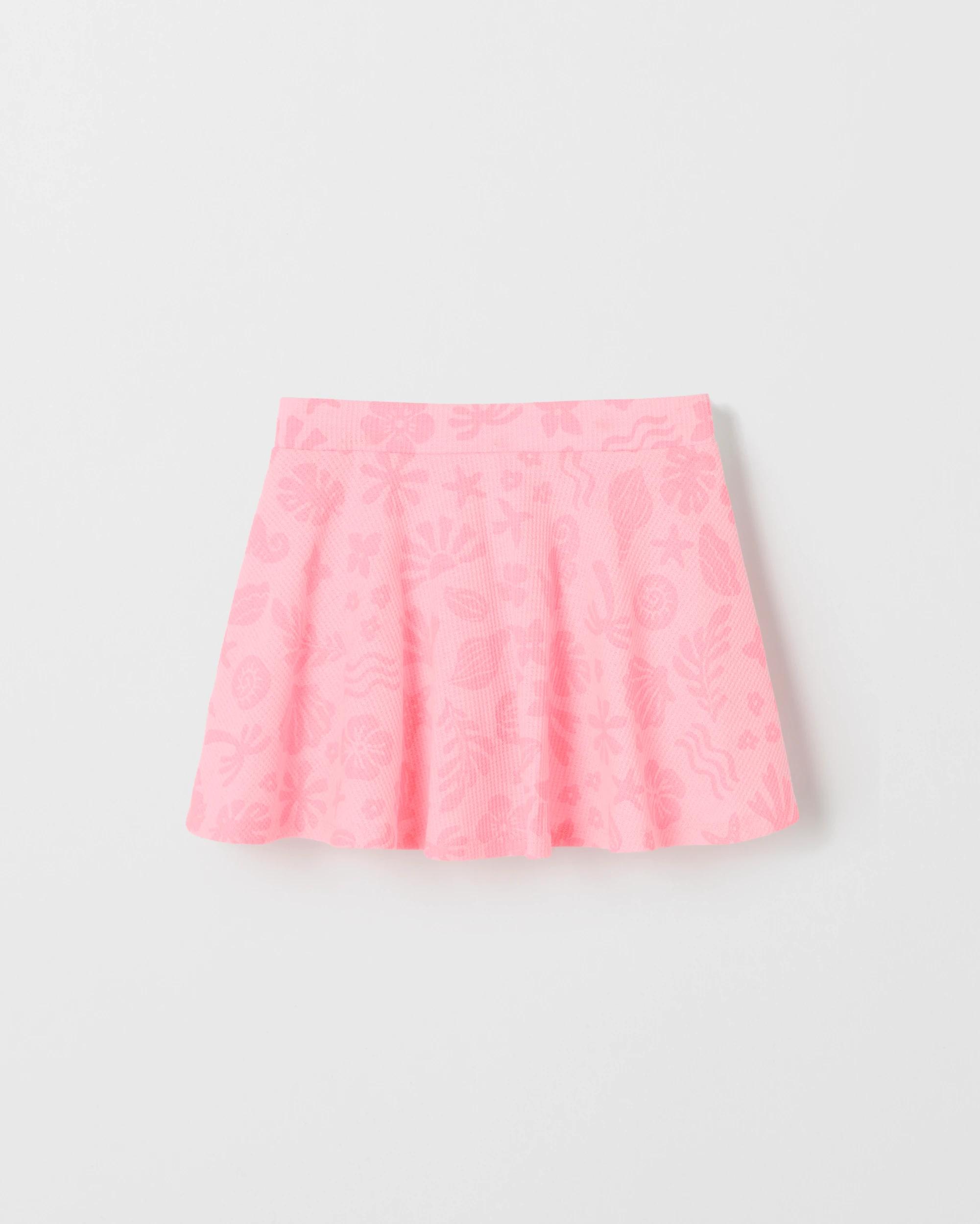1 Target Kids Fashion Knit Skater Skort SEASHELL AOP PINK, 1 of 2