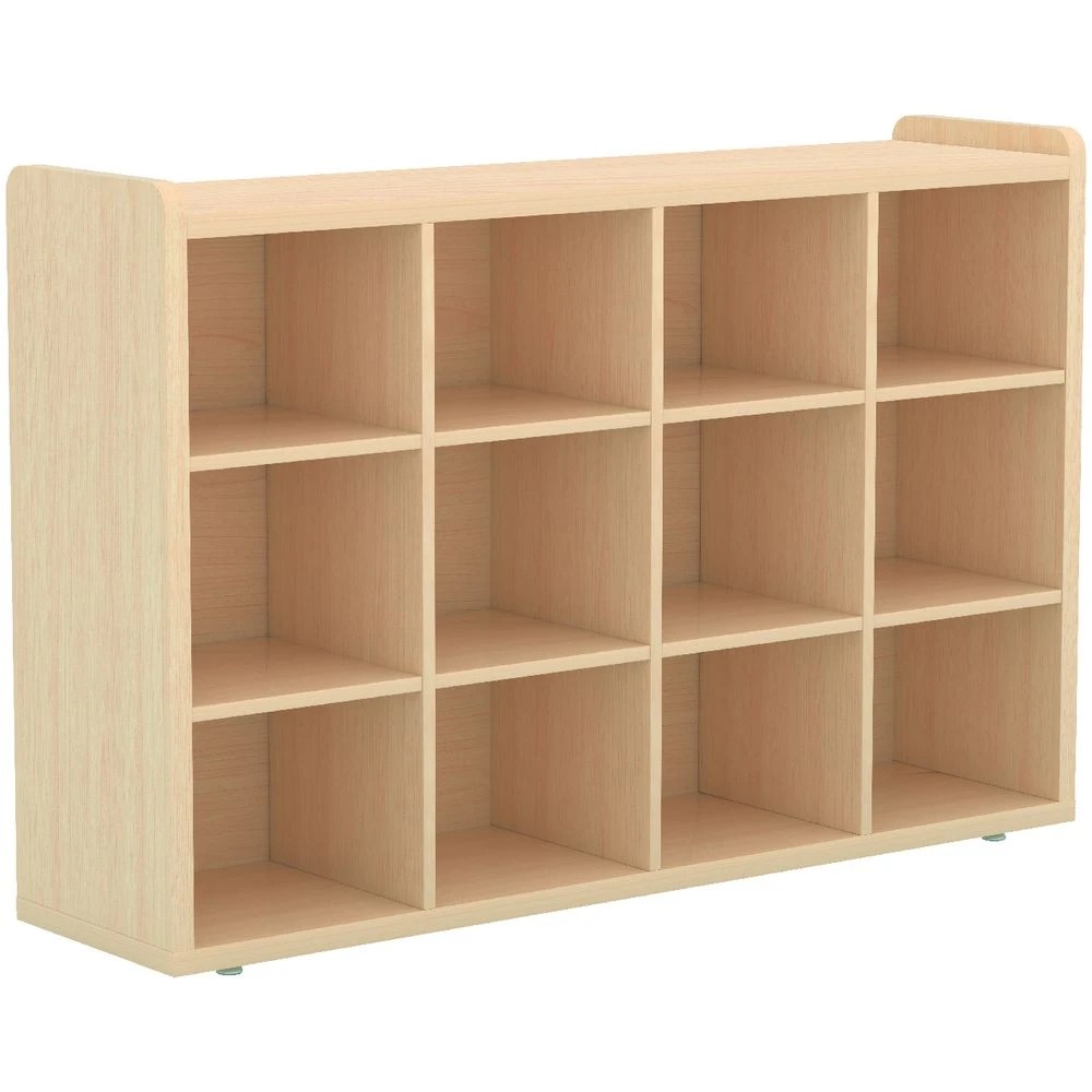 2 Young Kids Educational 12 Cube Mobile Storage Unit Oak Kids Storage & Furniture, 2 of 3