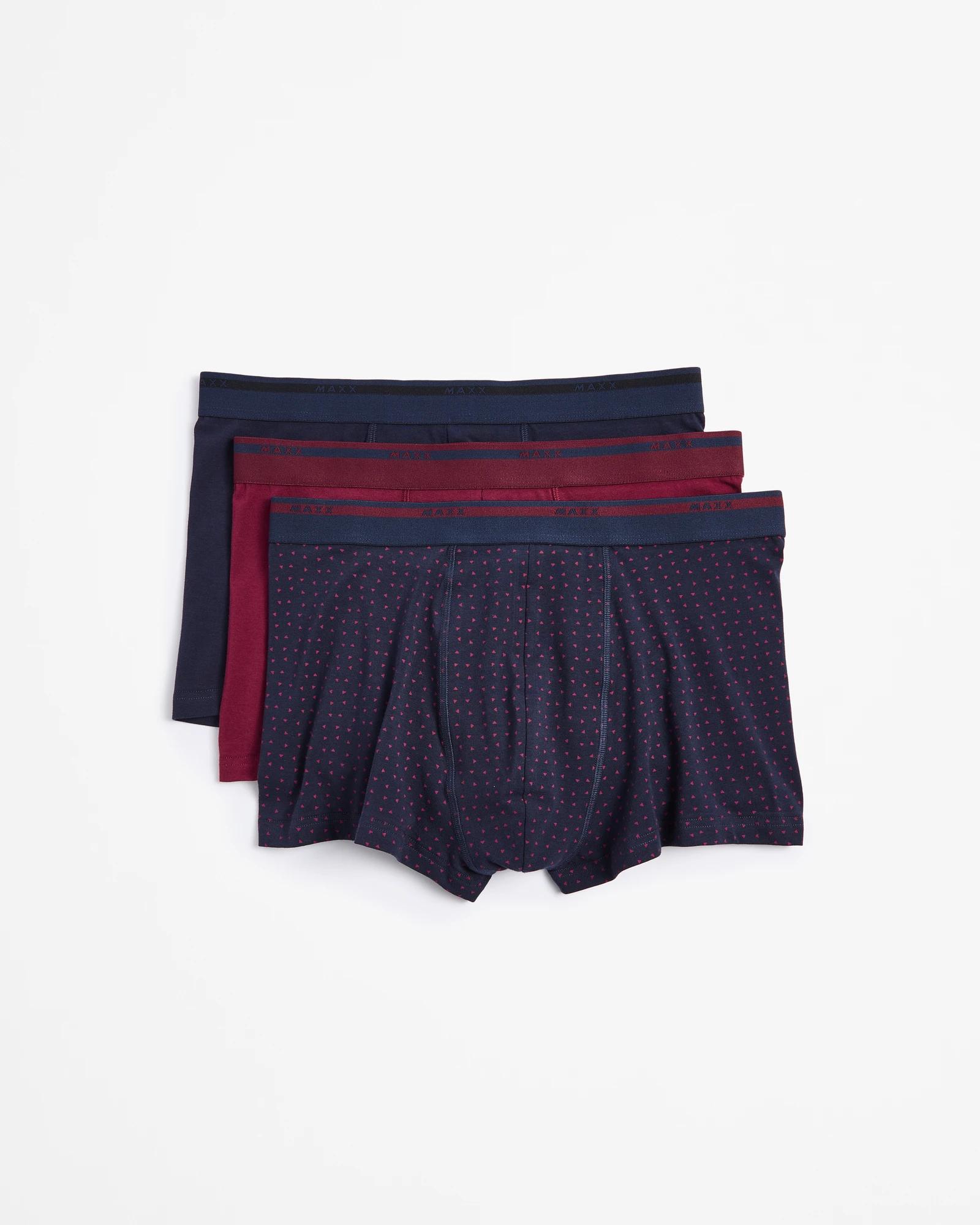1 3 Pack Australian Cotton Blend Hipster Trunks - Maxx NAVY/PORT, 1 of 3
