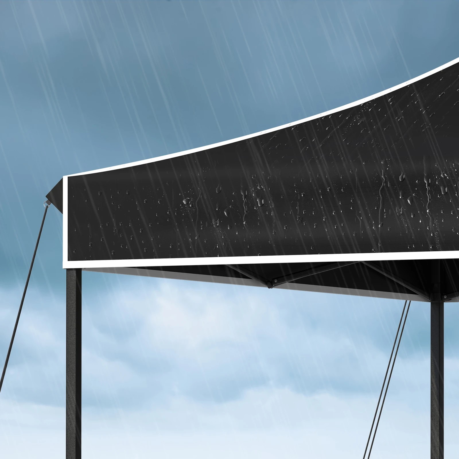 4 Alfordson Gazebo 3x3m Pop Up Marquee 600D Oxford Folding Outdoor Tent - Black, 4 of 10