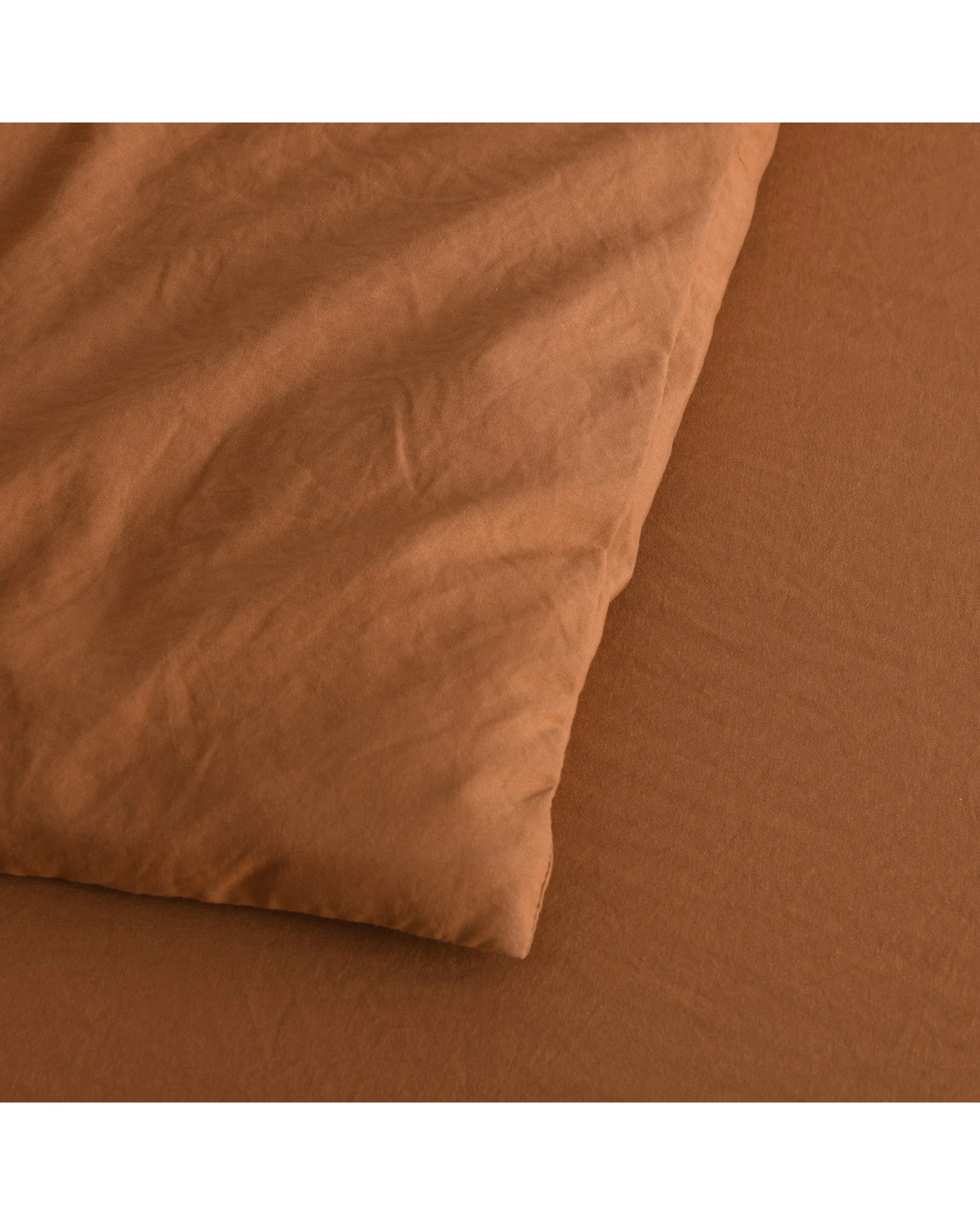 3 Dreamaker Superfine Washed Microfibre Quilt Cover Set - Double Bed - Rust, 3 of 7