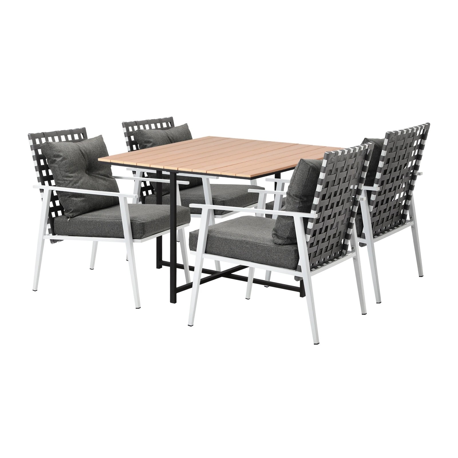 1 Livsip Outdoor Dining Set Patio Furniture Garden Rattan Chairs Setting 5PC - Multi, 1 of 9