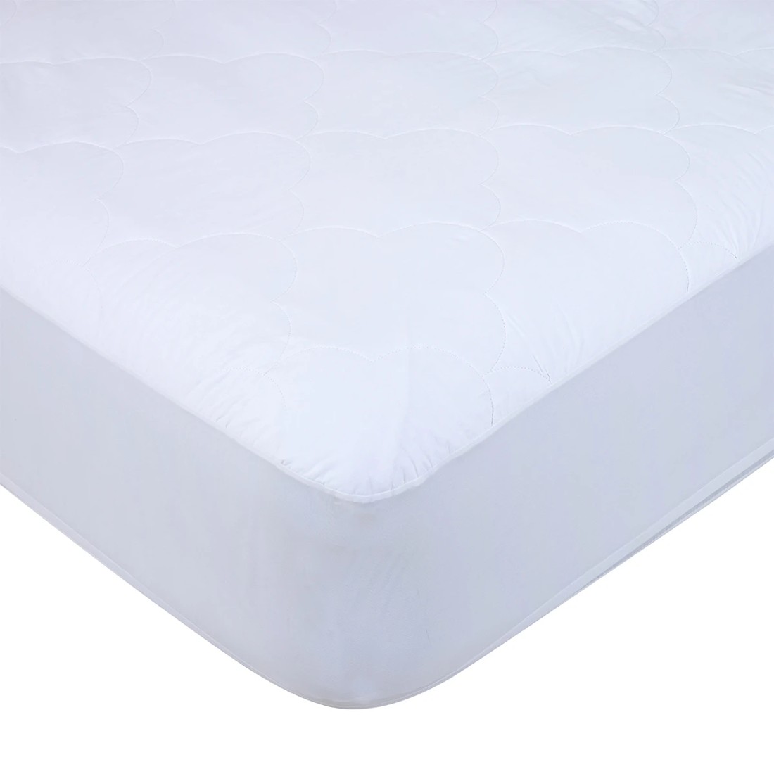 4 Cotton Filled Fitted Mattress Protector - Queen Bed, White, 4 of 4