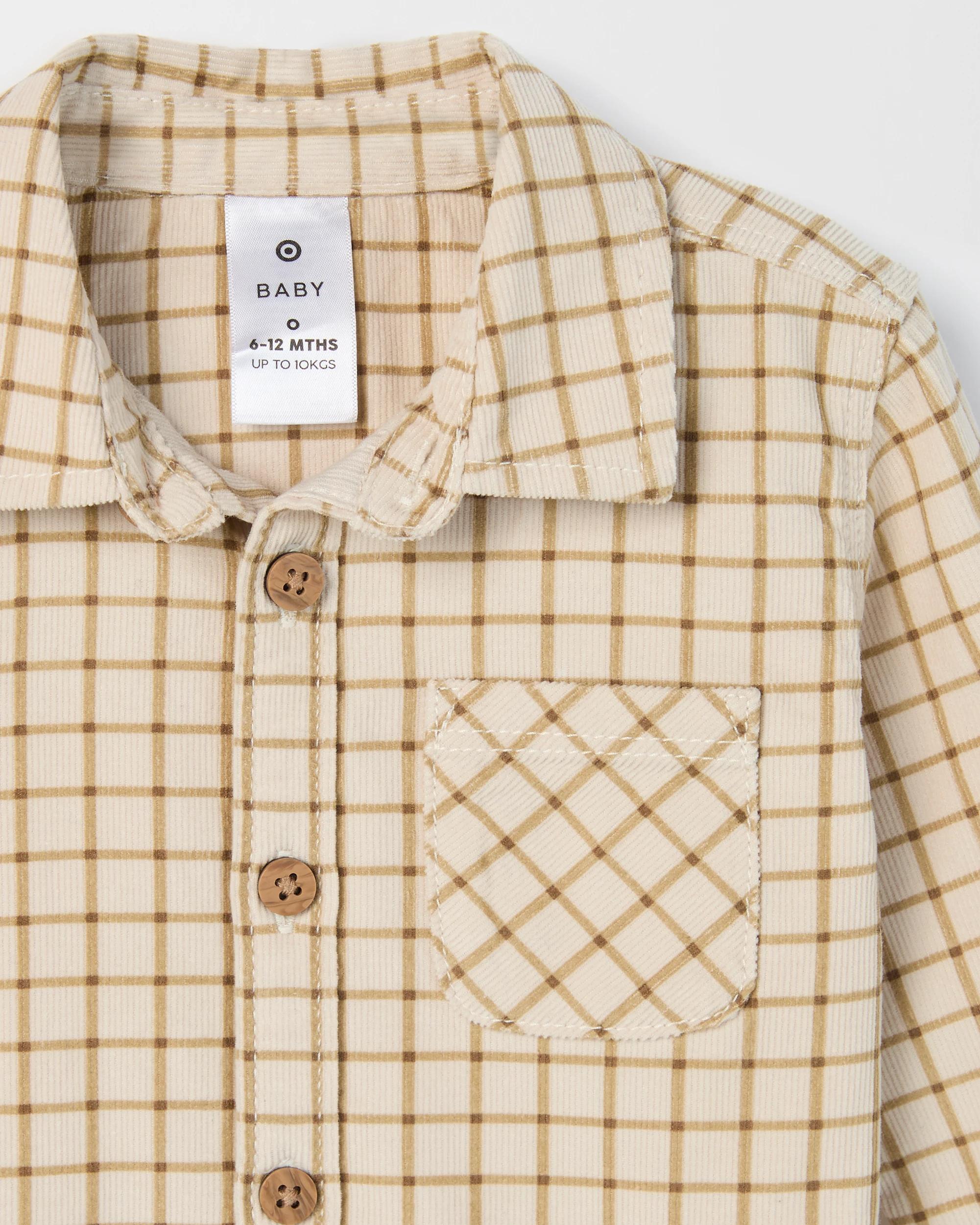 4 Target Baby Long Sleeve Corduroy Shirt BROWN CHECK, 4 of 4
