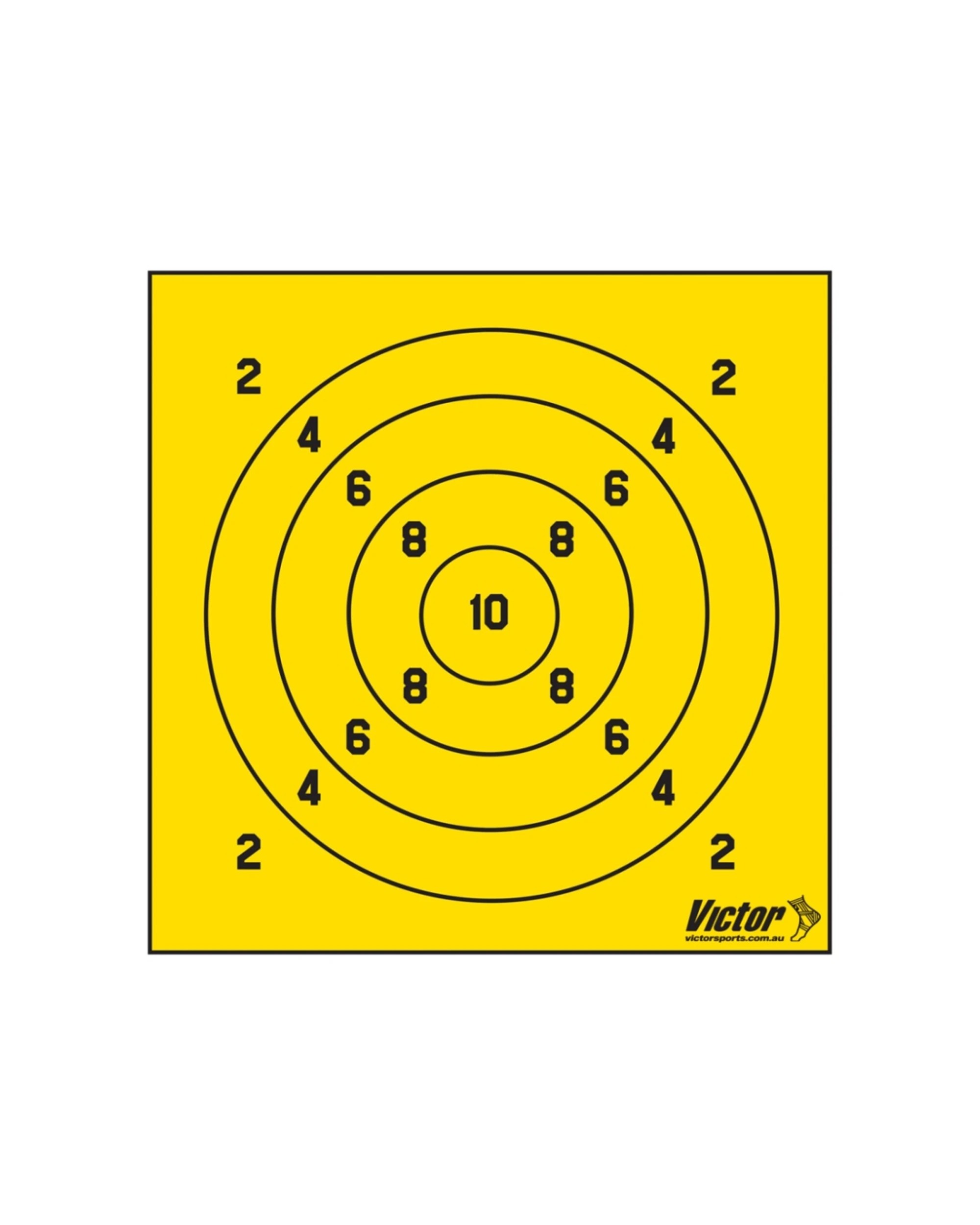 1 Victor Sports Activity Mat Target Numbered 2-10 Heavy-Duty Vacuum 1x1m - Yellow, 1 of 1
