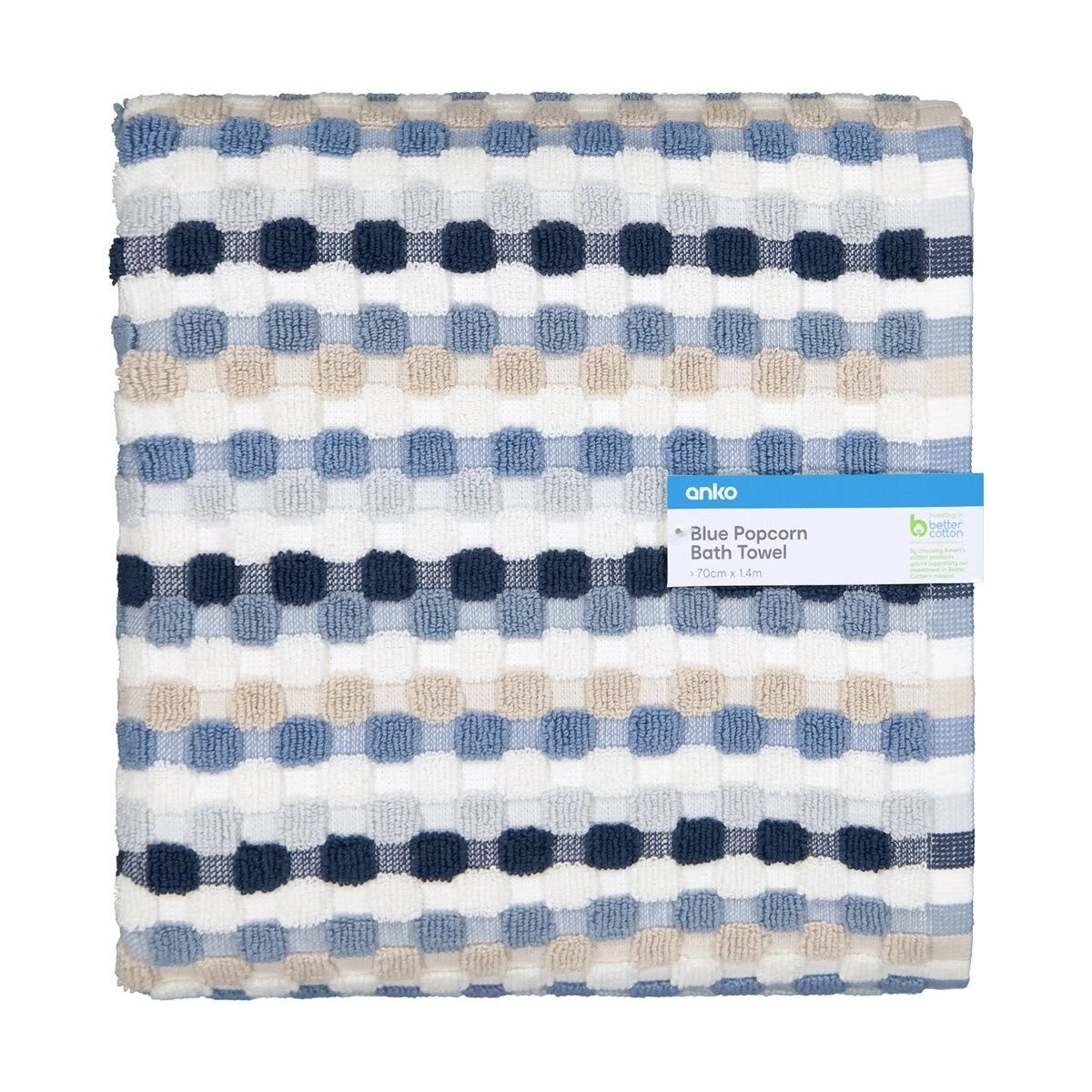 5 Blue Popcorn Cotton Bath Towel, 5 of 6