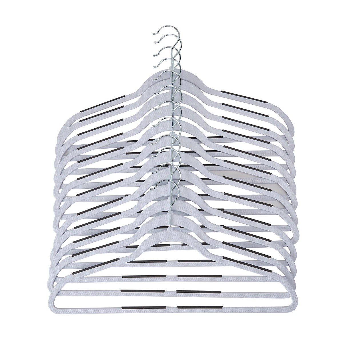 1 12 Pack Slim Plastic Grip Hangers, 1 of 4
