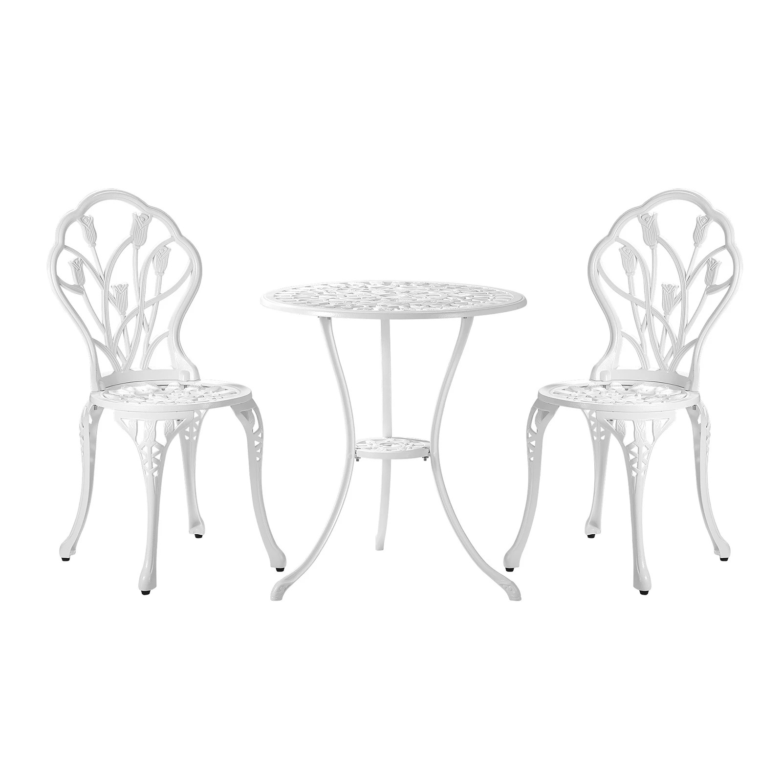 1 Livsip 3 Piece Outdoor Furniture Setting Chairs Table Bistro Patio Dining Set
 - White, 1 of 10