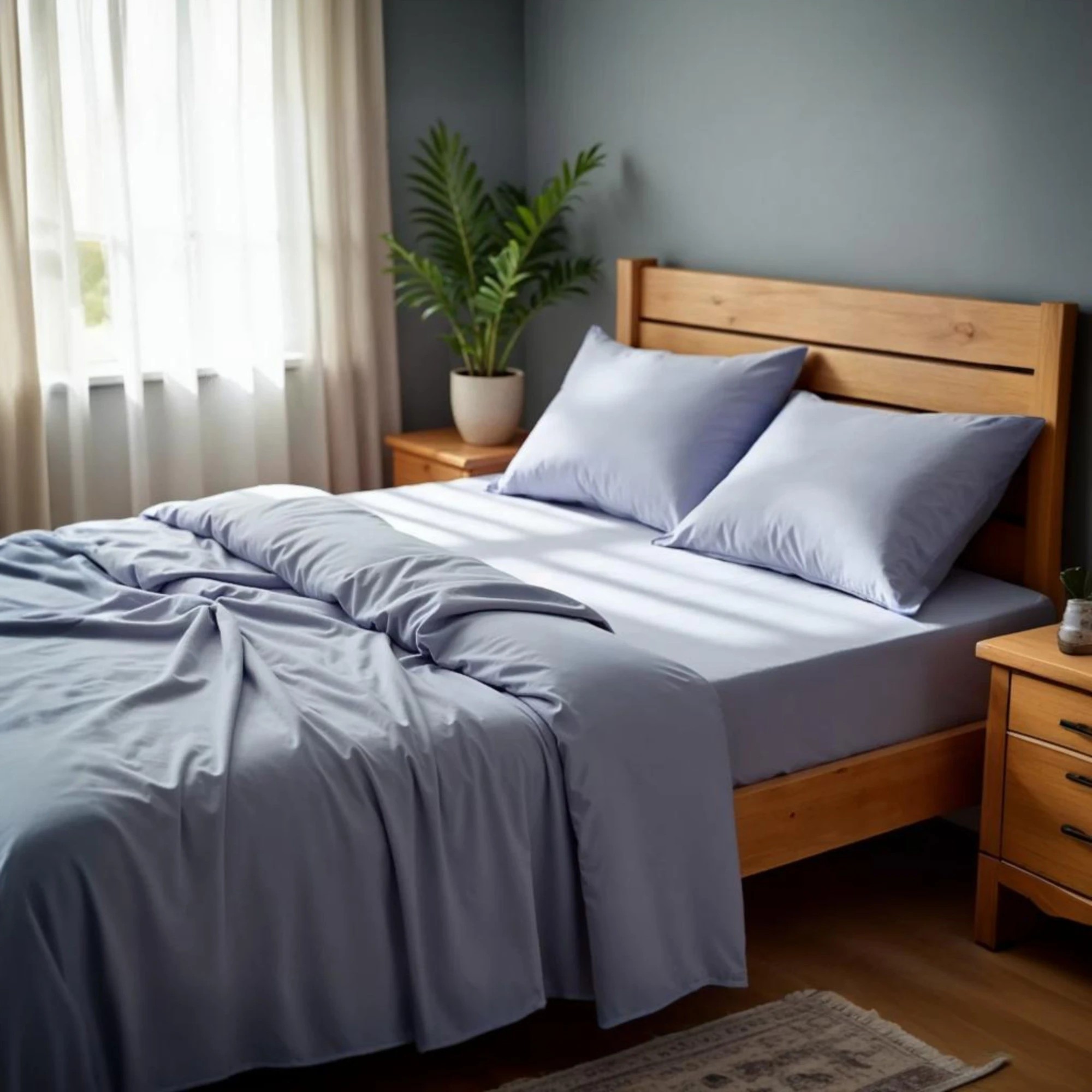 1 Royal Comfort 2000 Thread Count Bamboo Cooling Sheet Set Ultra Soft Bedding - Queen Bed - Blue, 1 of 4