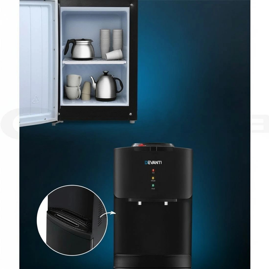 7 Devanti Water Cooler Dispenser Stand 22L Bottle Black w/2 Filter - Black, 7 of 10