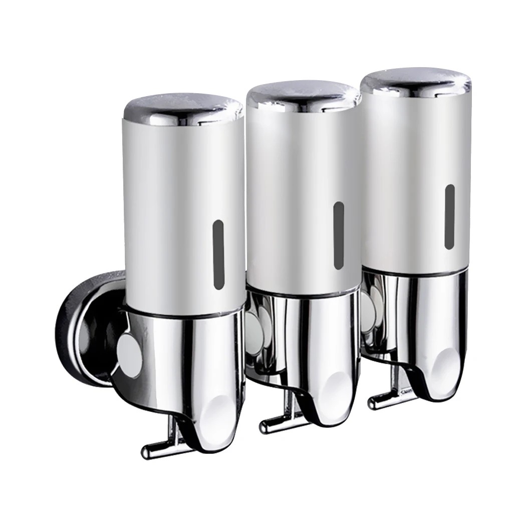1 Traderight 3 Bottles Bathroom Soap Dispenser - Silver, 1 of 7