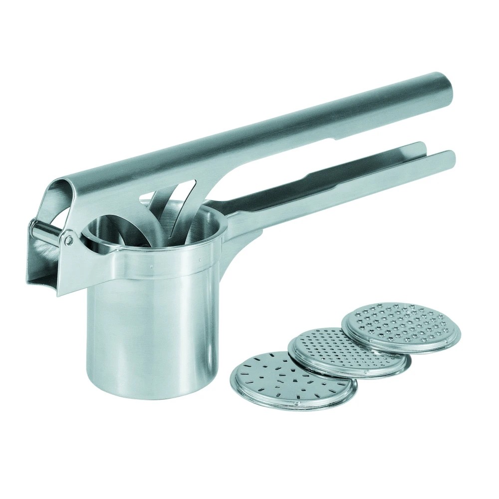 1 Gefu Tri Star Potato and Spaetzle Press with 3 Discs - Silver, 1 of 1