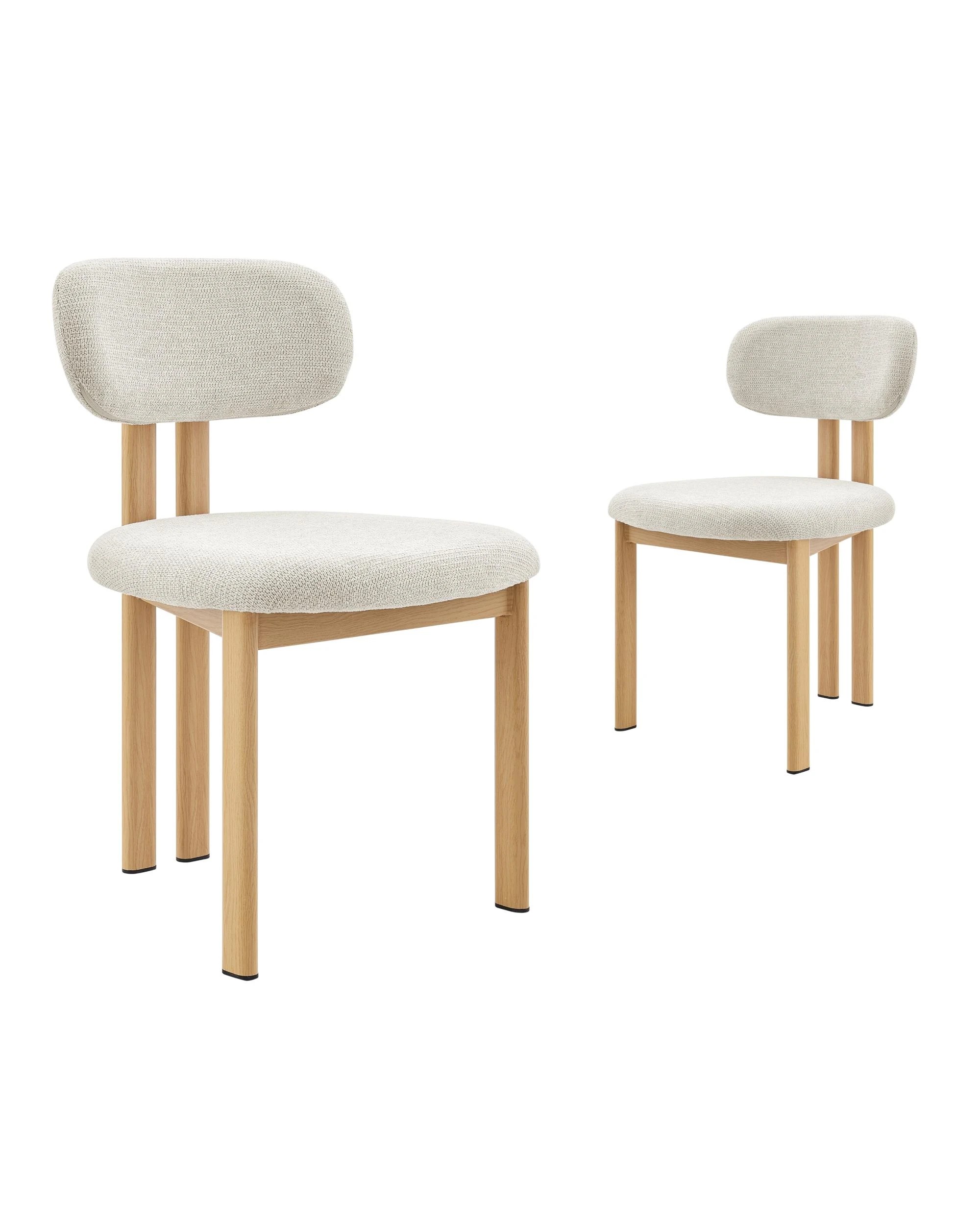 1 Kodu Hilda Dining Chairs Pair Set of Two - White, 1 of 10