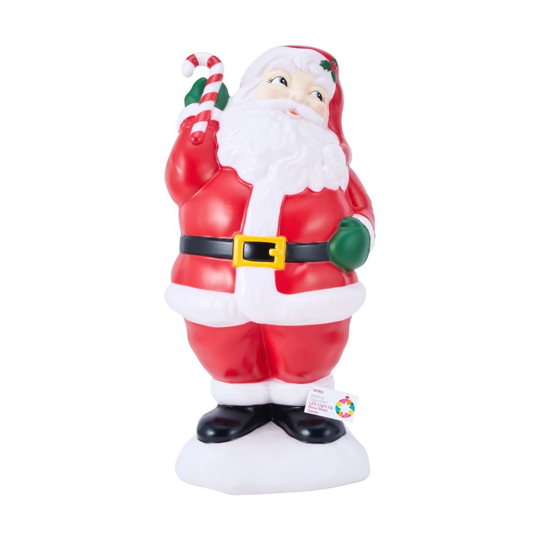 7 Battery Operated LED Light Up Blow Mold Santa, 7 of 7