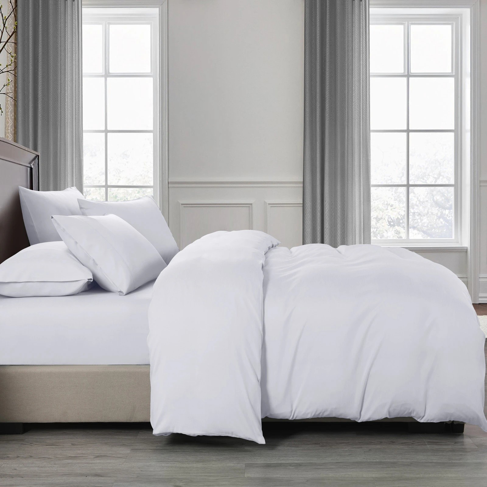 4 Royal Comfort 2000TC Bamboo Cooling 6 Piece Sheet Quilt Cover Set - Double Bed - White, 4 of 5