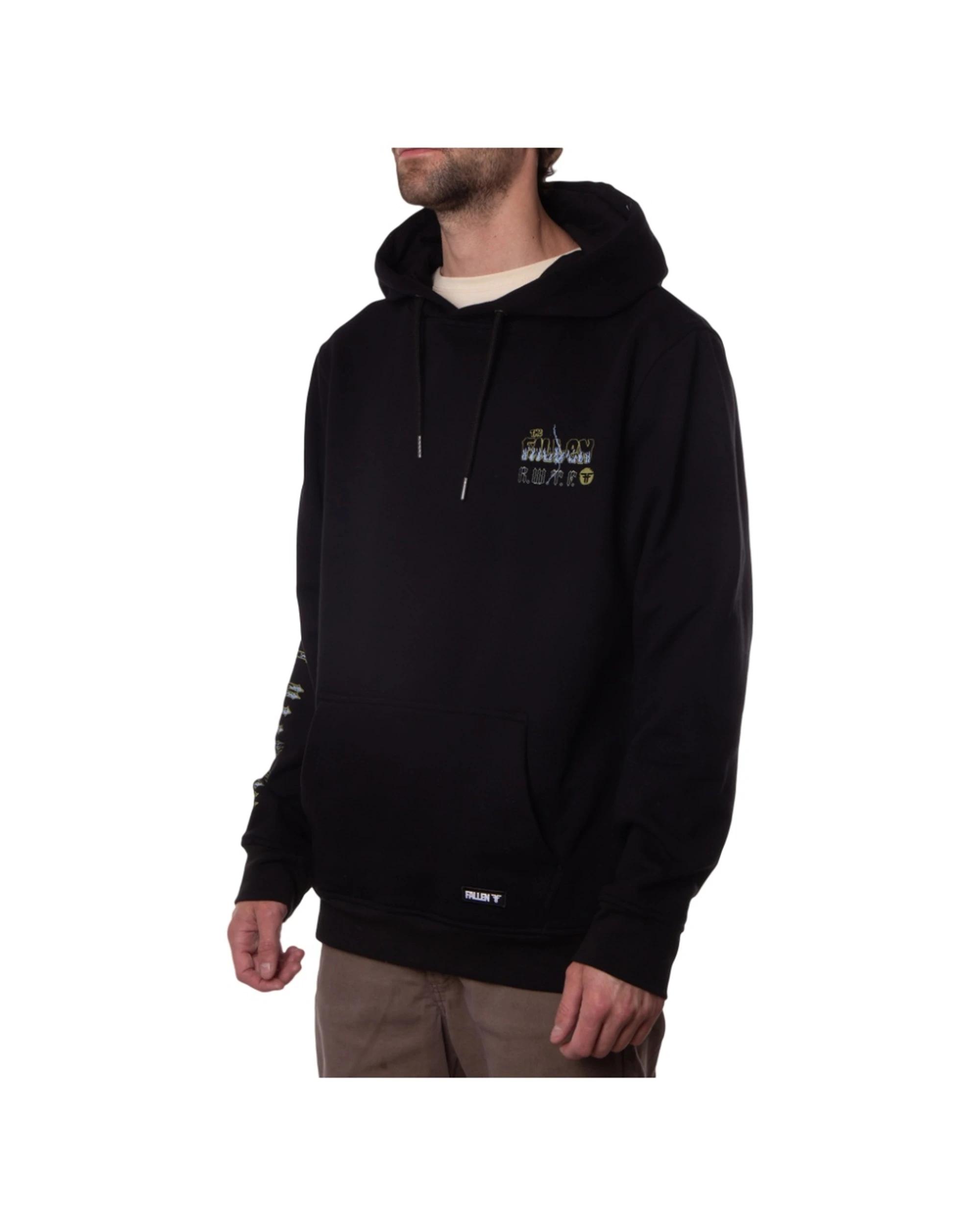 6 Fallen Footwear Mens Gargoyle Hoodie Cotton Polyester Blend BLACK/WHITE, 6 of 7