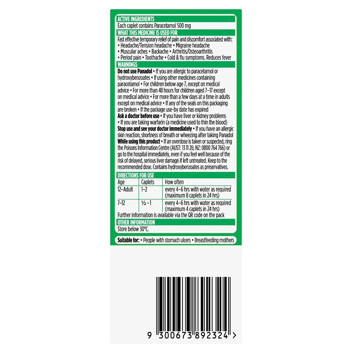 3 16 Pack Panadol Optizorb Paracetamol 500mg, 3 of 10