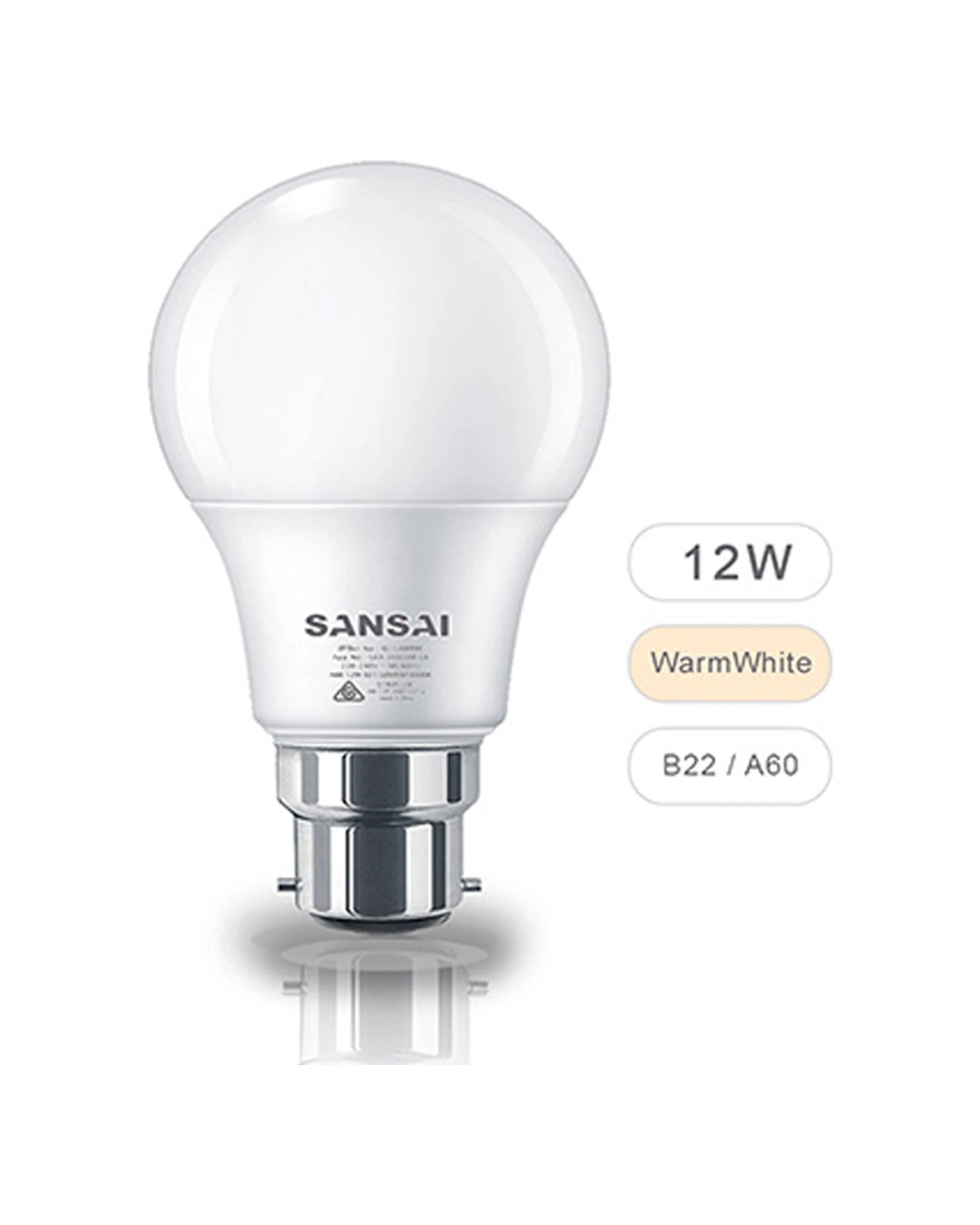 3 Sansai 12w B22 Bayonet Led Light Bulb Globe 3000k 1050 Lumens Warm White
 - White, 3 of 3