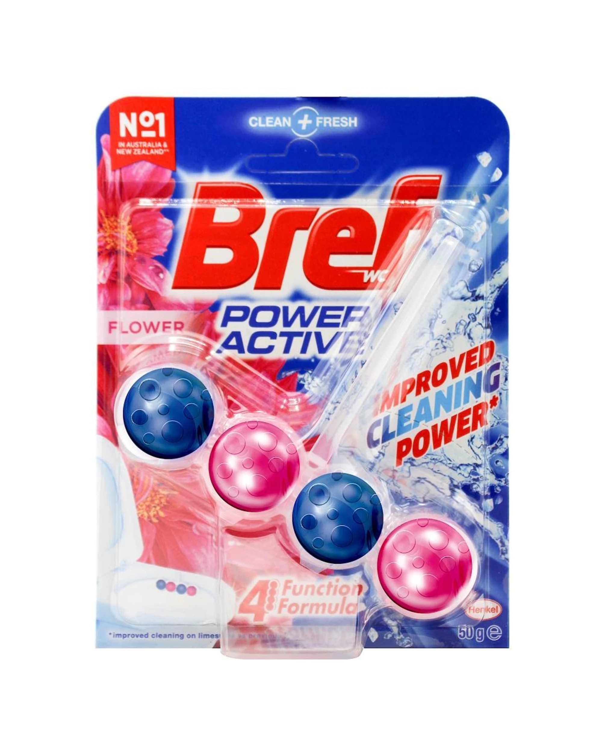 2 BREF Power Active 4in1 Toilet Cleaner 6 Pack 50g Flower Blossom Scent - Multi, 2 of 4