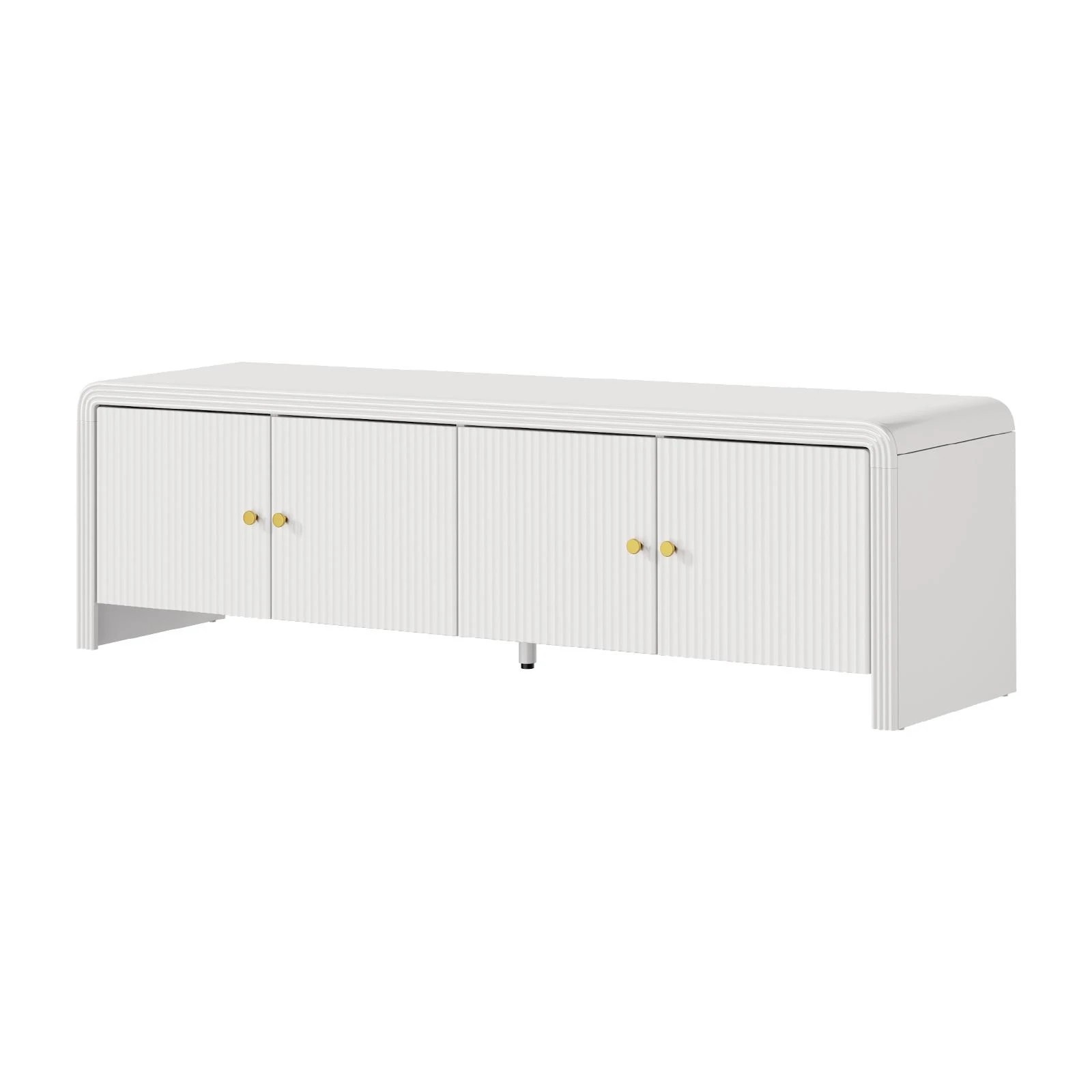 1 Oikiture TV Cabinet Entertainment Unit 160cm - White, 1 of 10
