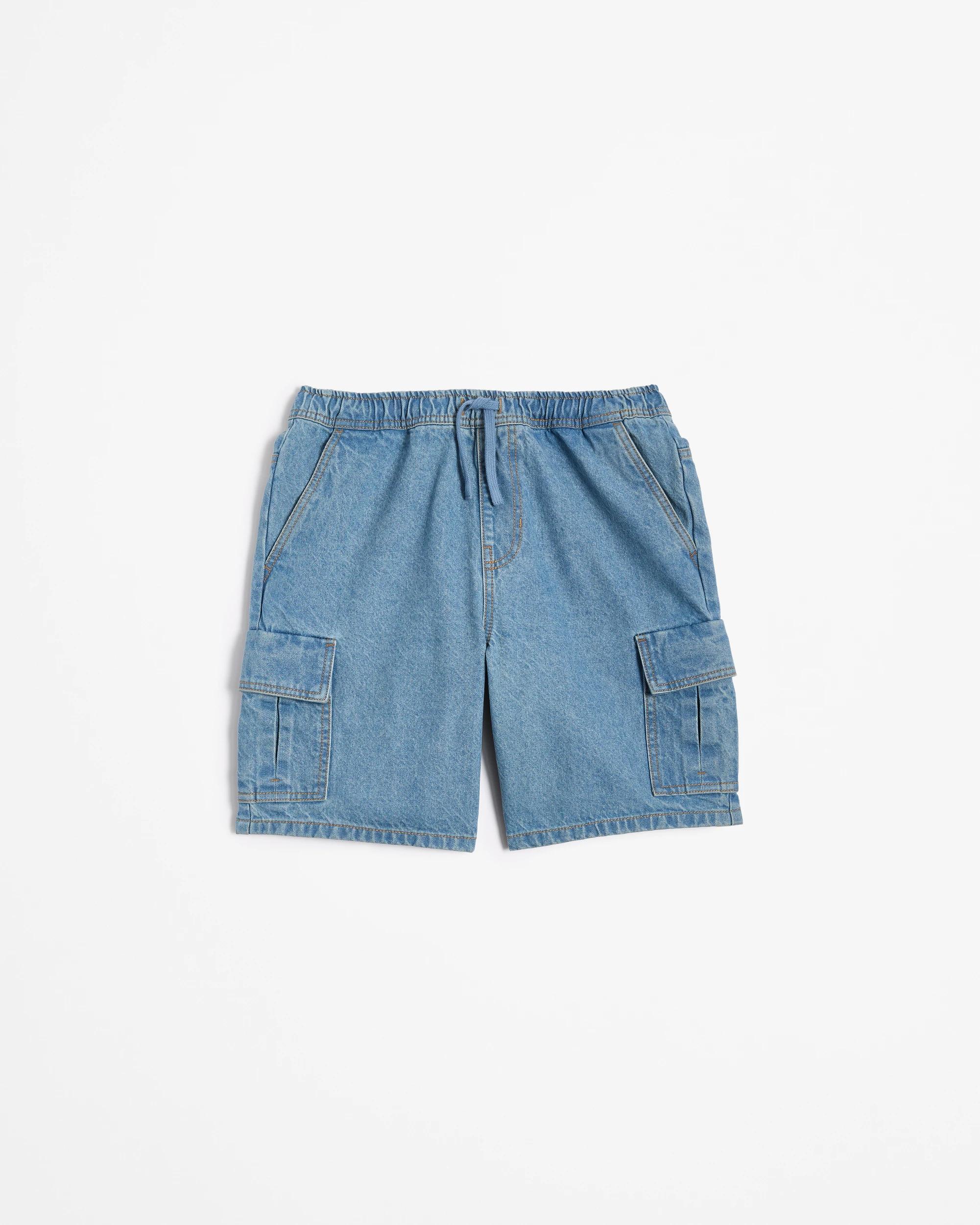 4 Target Denim Cargo Shorts MID WASH, 4 of 5