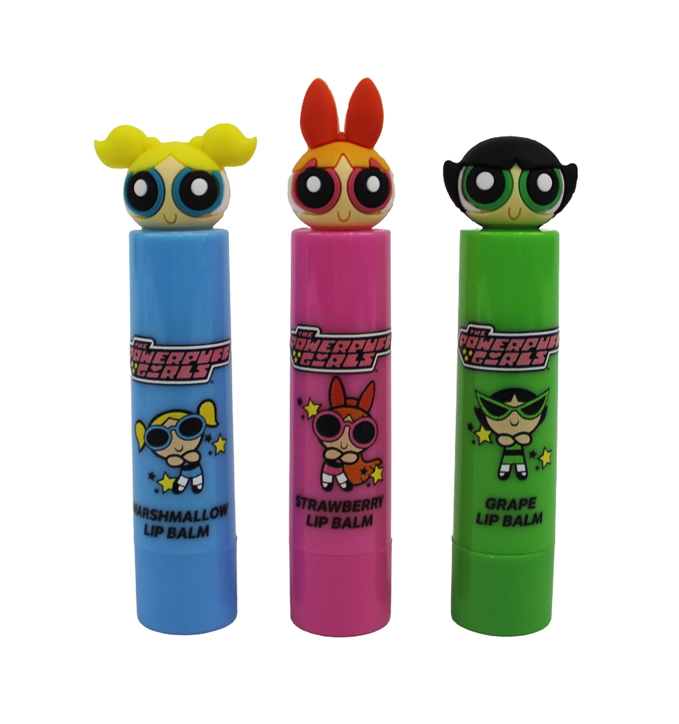 3 The Powerpuff Girls Tinted Lip Balm Trio - Marshmallow, Strawberry and Grape Scented, 3 of 4