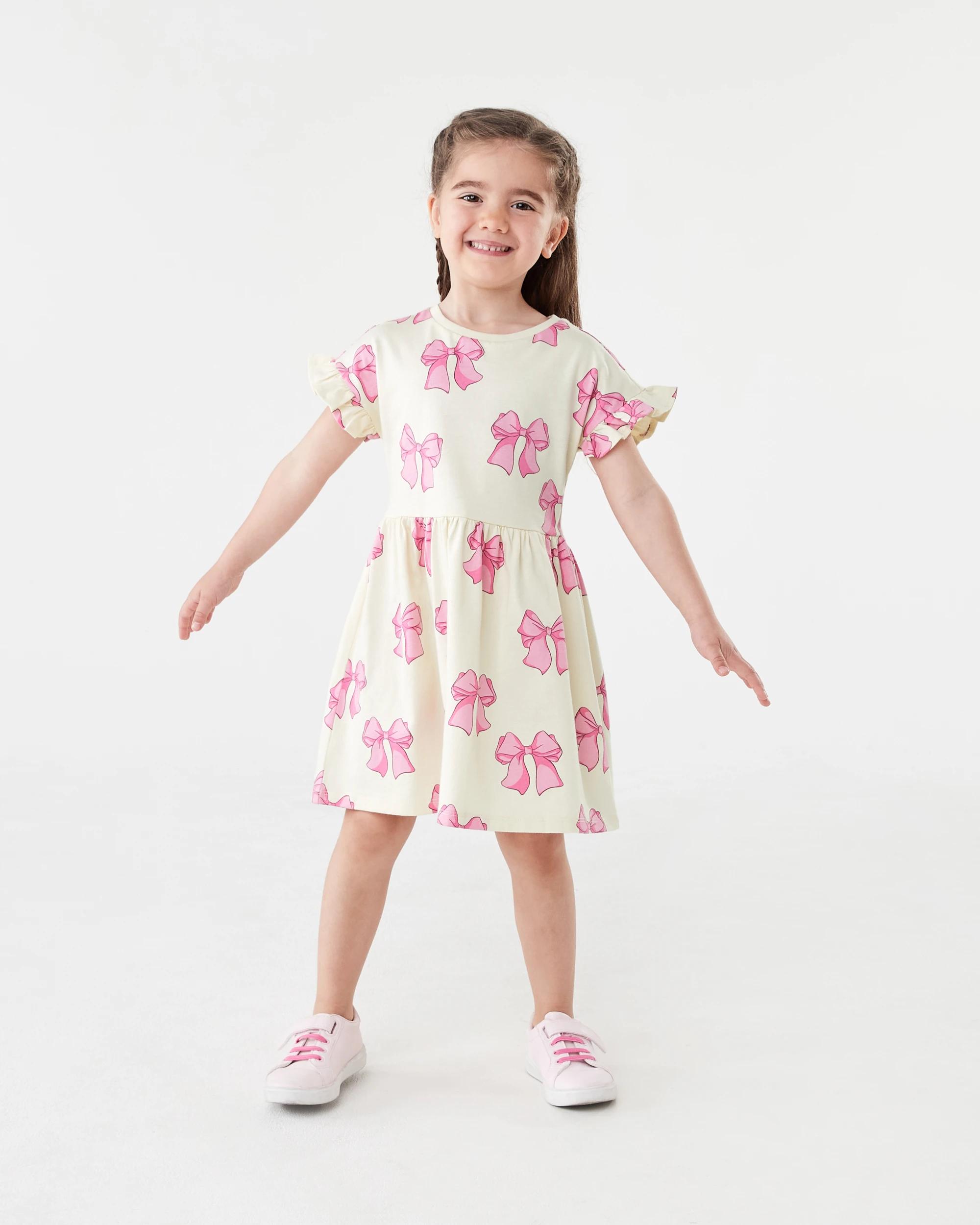 9 Jersey Dress Beige Bows, 9 of 10