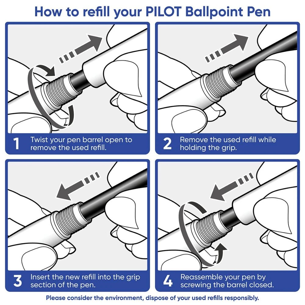 5 Pilot RFNS-GG-M-L Refill Blue Medium Ballpoint 1.0mm, 5 of 6
