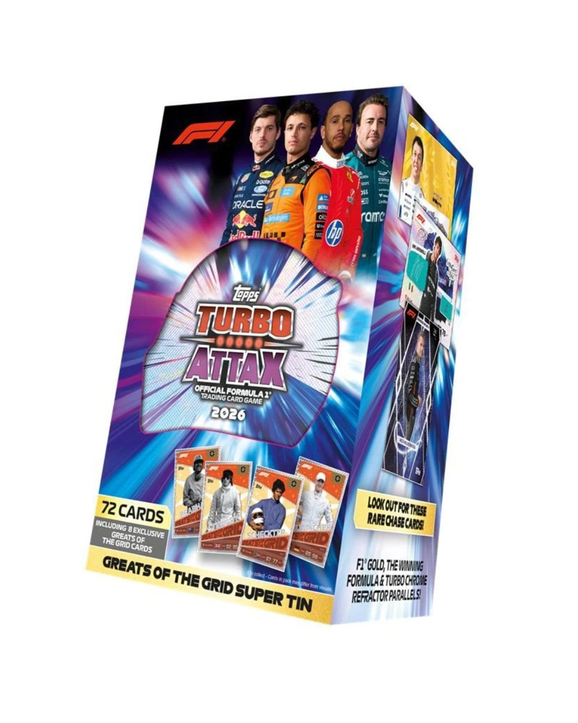 1 Topps Formula 1 Turbo Attax 2026 Super Tin - Greats of the Grid, 1 of 2