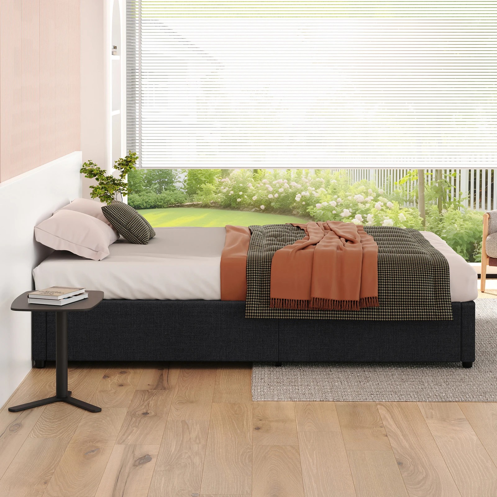 7 Alfordson Bed Frame Single Size Gas Lift Storage Mattress Base Barlow - Charcoal, 7 of 10