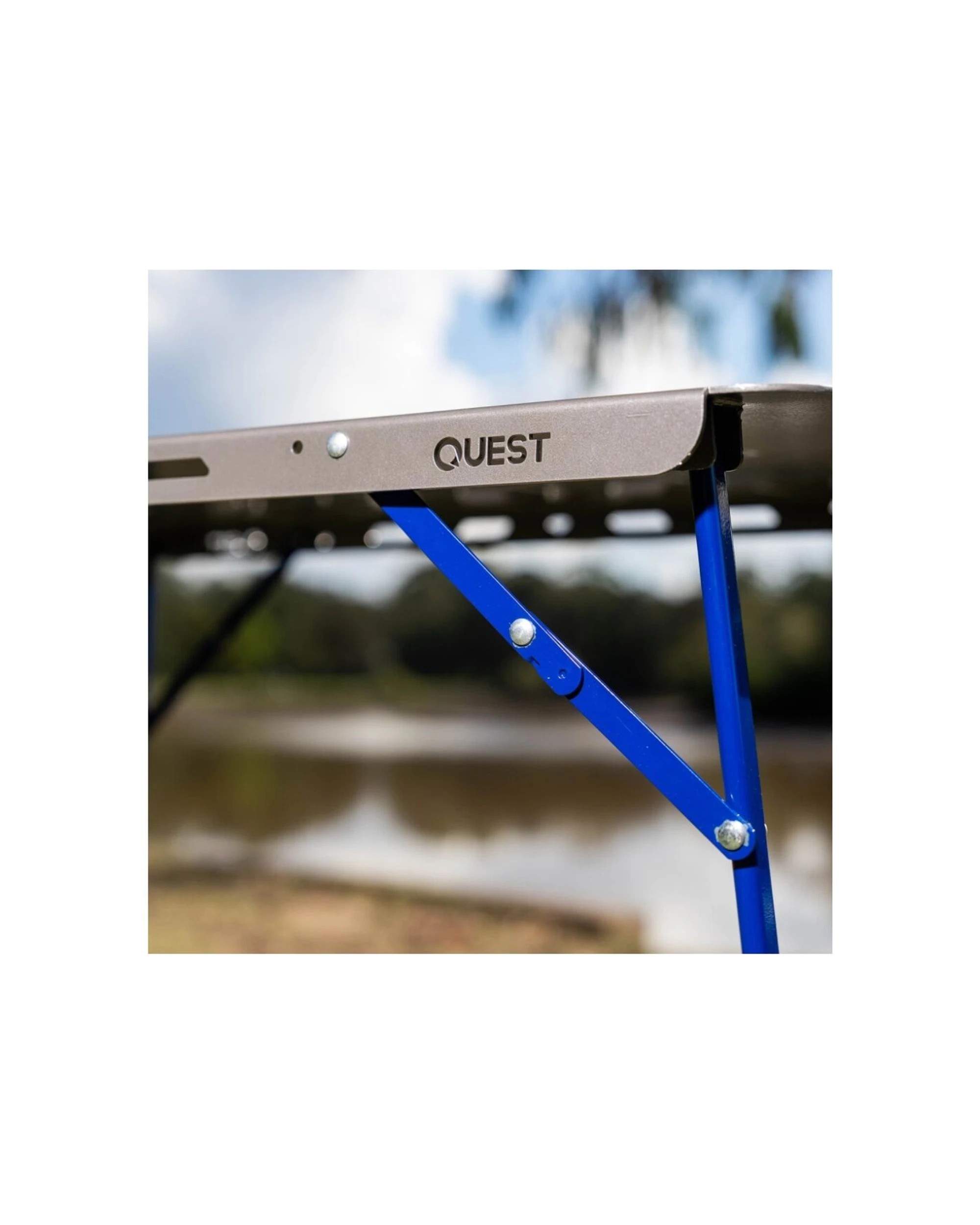 4 Quest Outdoors Vapour Table 90 Powder-Coated Steel Foldable Camping - Grey, 4 of 8