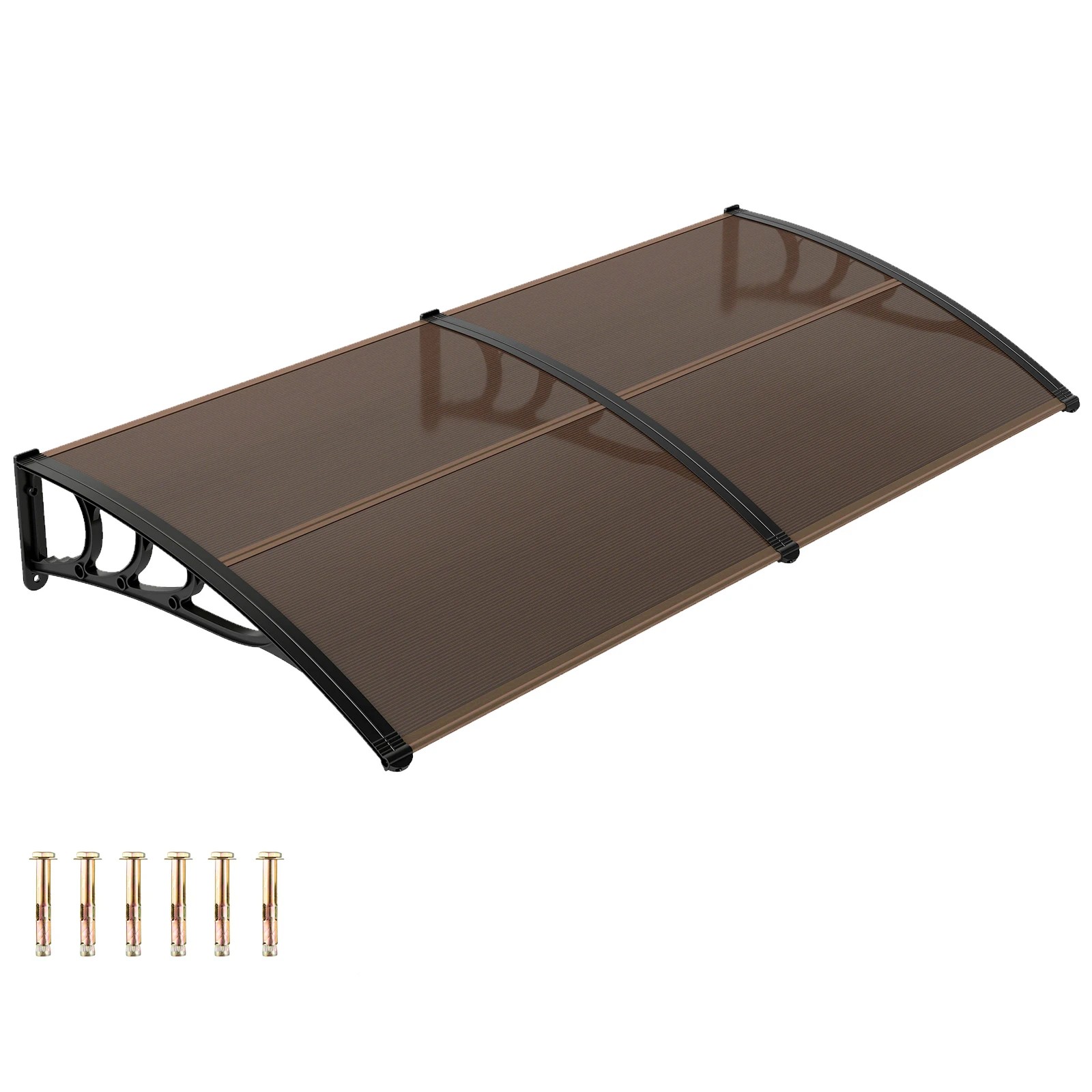 1 Costway Window Door Awning Door Canopy Patio UV Rain Cover - Brown, 1 of 3