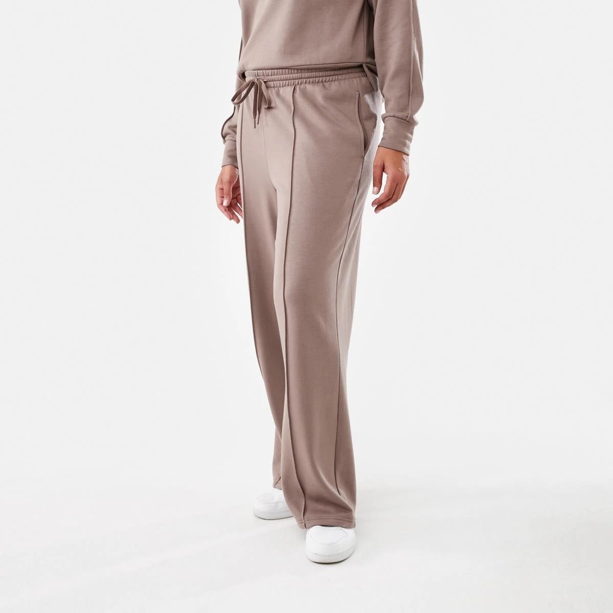 2 Soft Touch Wide Leg Trackpants Taupe Brn, 2 of 5