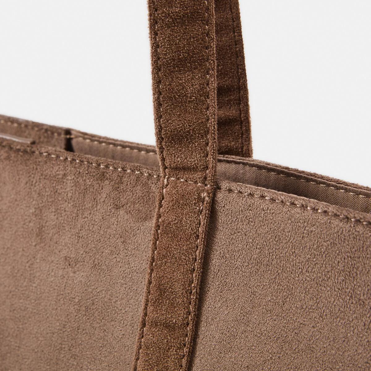 3 Suedette Tote Bag Soft Mocha, 3 of 5