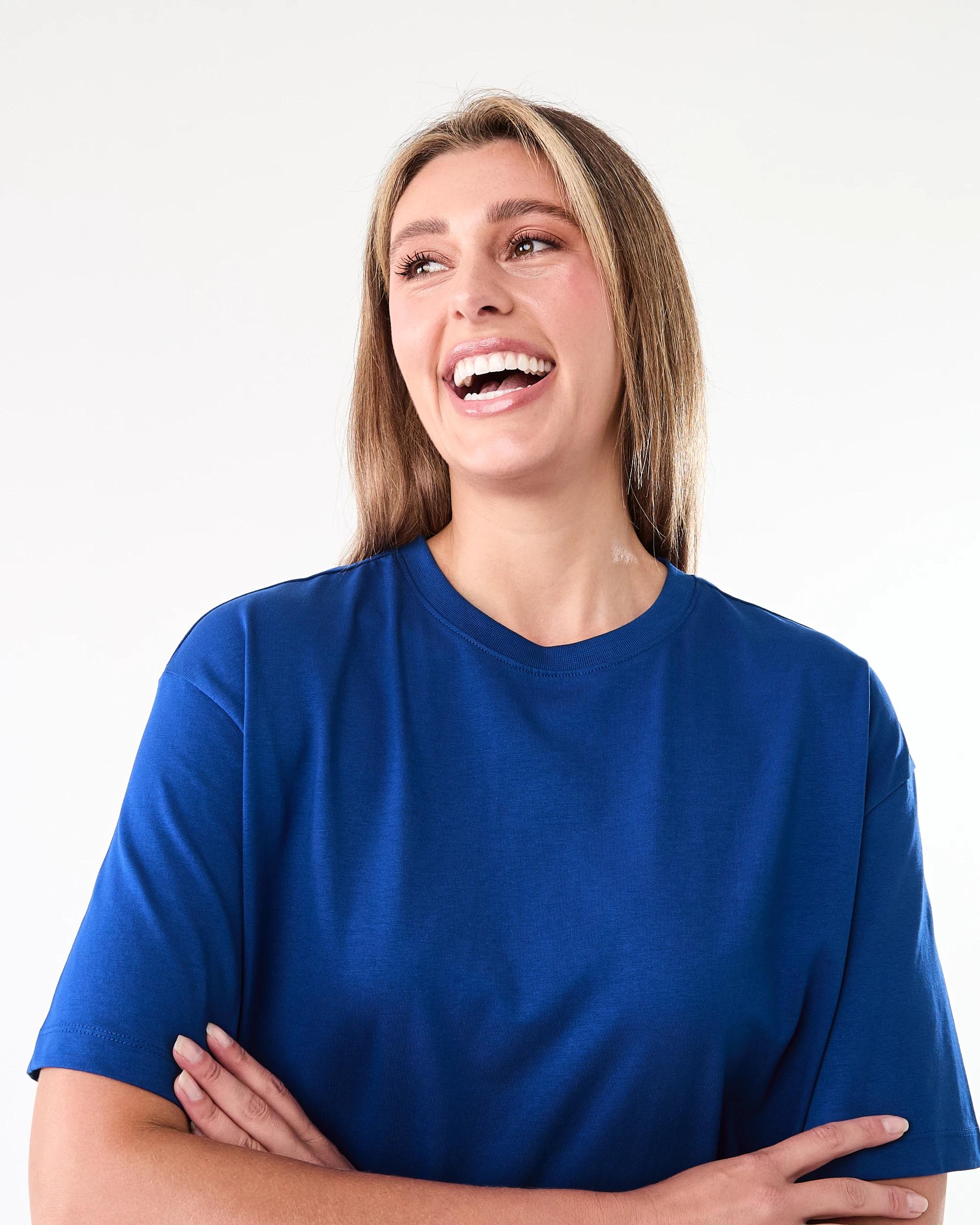 4 Short Sleeve Oversized Boyfriend T-shirt Deep Blue, 4 of 6