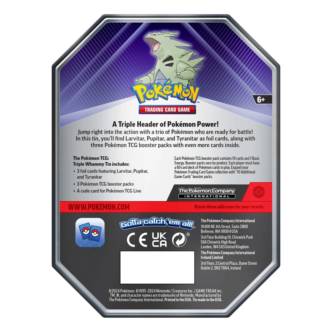 9 Pokemon Trading Card Game: Triple Whammy Tin - Assorted, 9 of 10