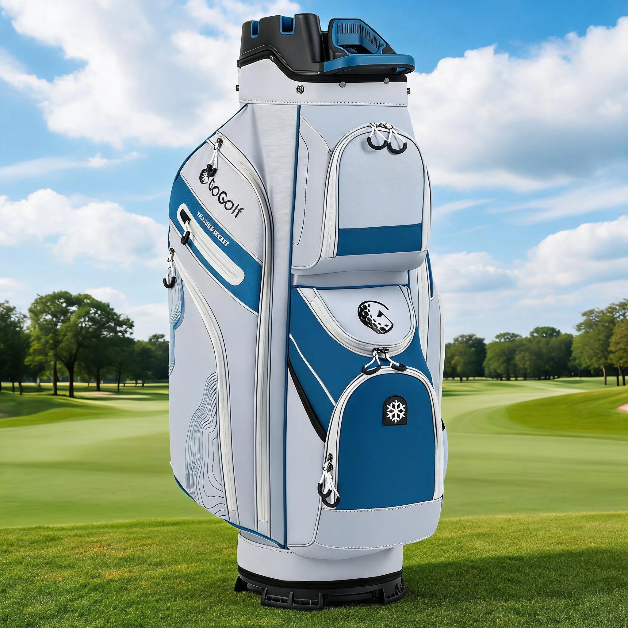 3 Costway Golf Cart Bag Molded Lock Top Golf Travel Bag w/14-Way Dividers & 11 Pockets Men Women - Blue, 3 of 7