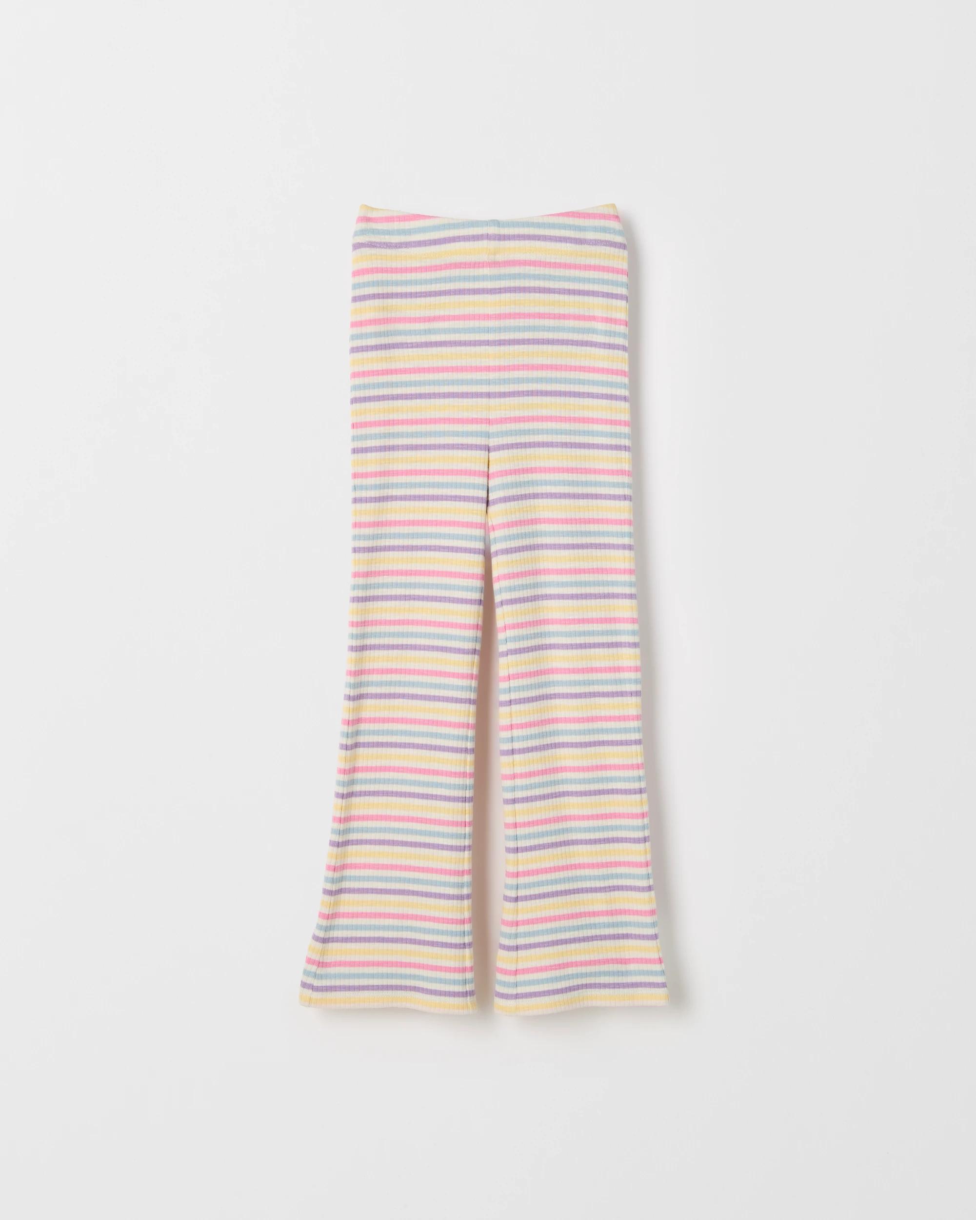 2 Target Kids 2 Pack Rib Knit Flare Leggings RAINBOW AOP PINK MULTI, 2 of 4