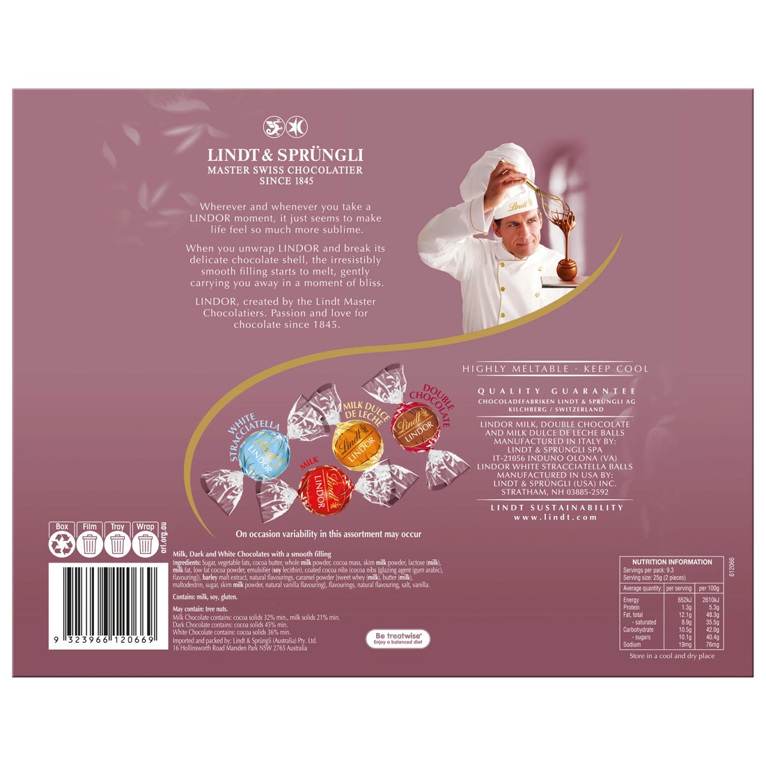 3 Lindt LINDOR Irresistibly Smooth Chocolate Gift Box 232g, 3 of 8