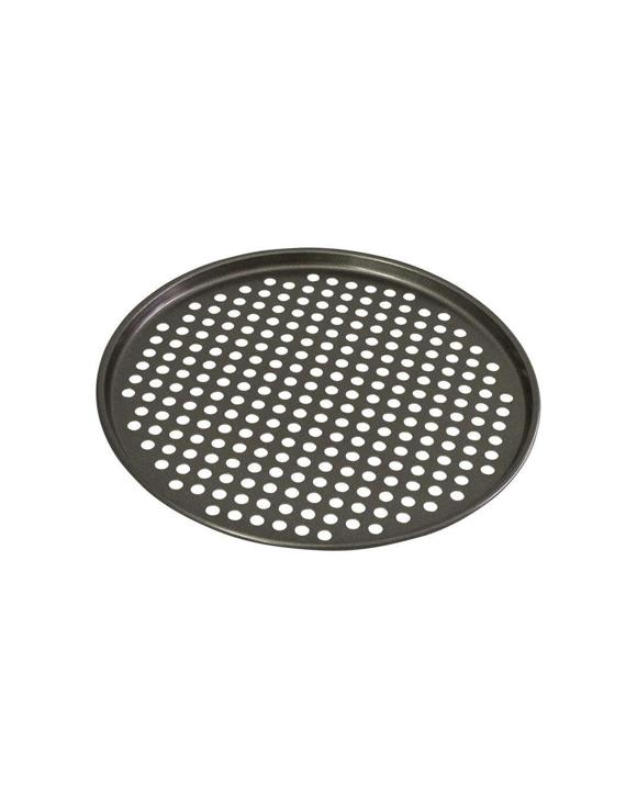 Bakemaster 32cm Pizza Crisper Tray Perforated Carbon Steel Double Non-stick - Grey