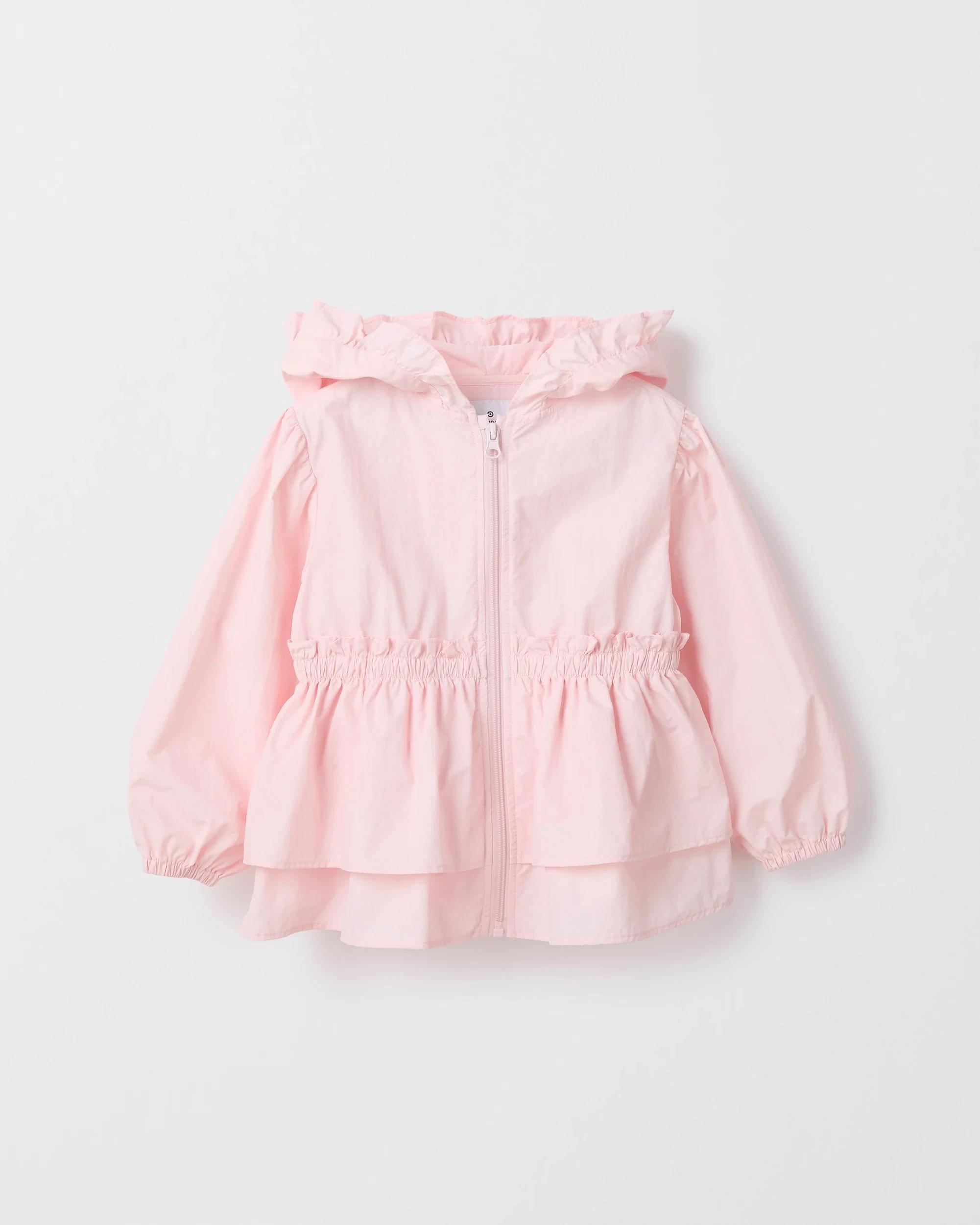 6 Target Kids Water Repellent Long Sleeve Frill Jacket PINK SOLID, 6 of 7