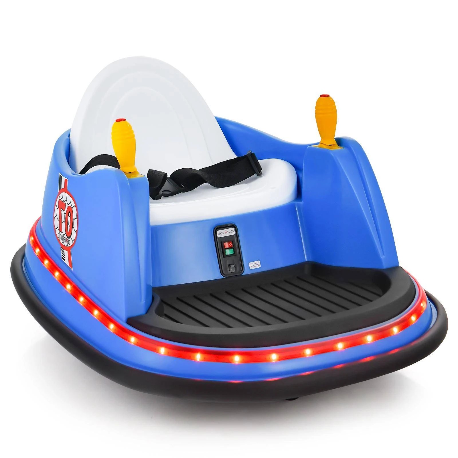1 Costway Battery-Supported Ride On Car Bumper Car Electric Toy - Blue, 1 of 1
